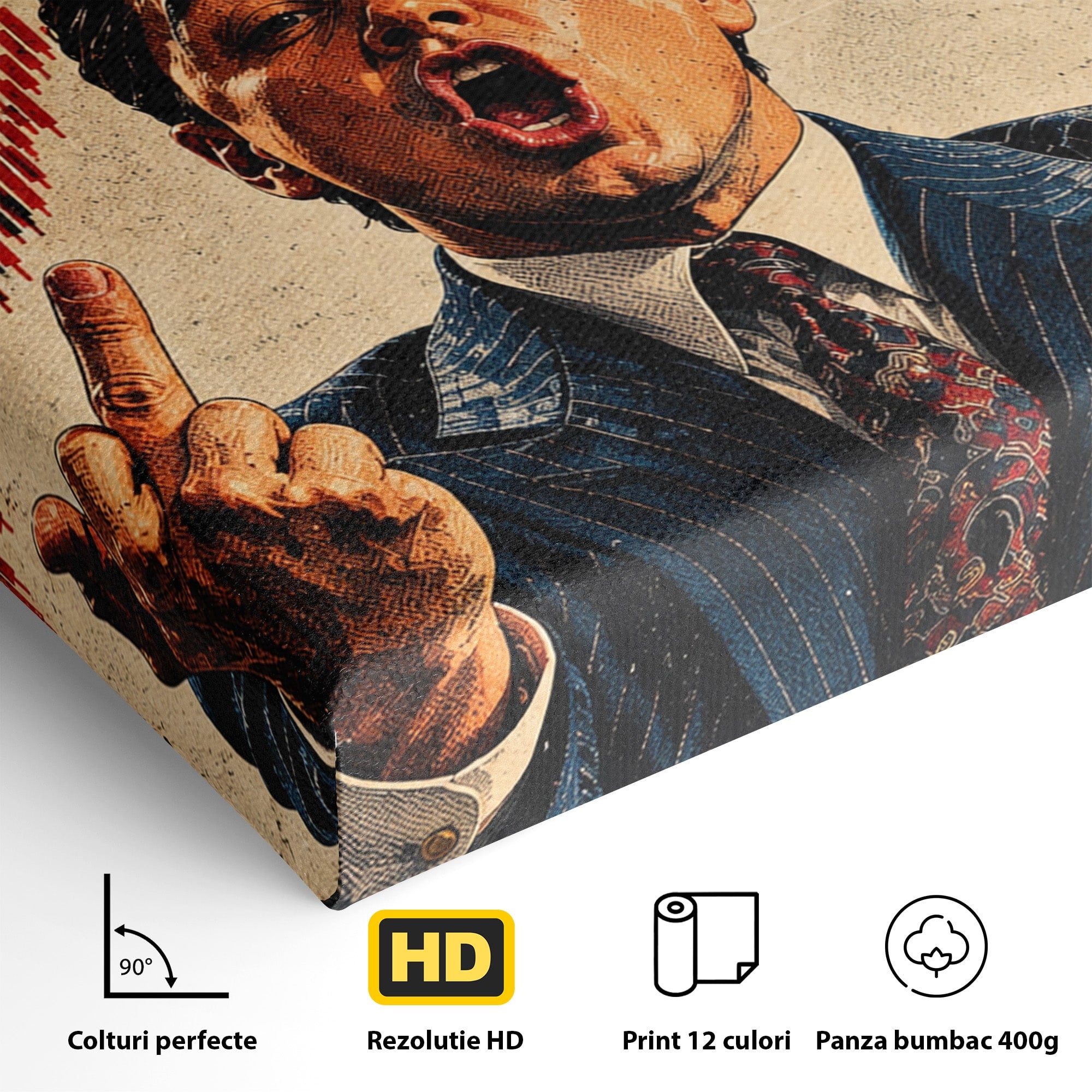 Tablou Canvas Premium LuxCanva® PI1304, Motivational Money, DiCaprio, Bani, Grafice, Birou, Inspiratie, Culori Vibrante