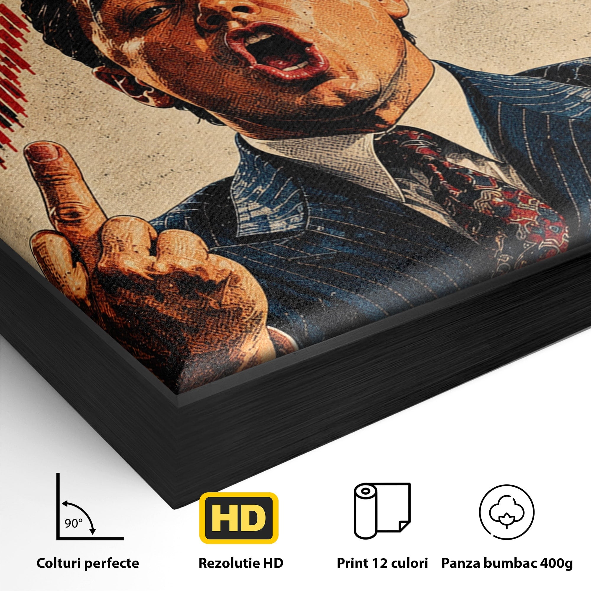 Tablou Canvas Premium LuxCanva® PI1304, Motivational Money, DiCaprio, Bani, Grafice, Birou, Inspiratie, Culori Vibrante