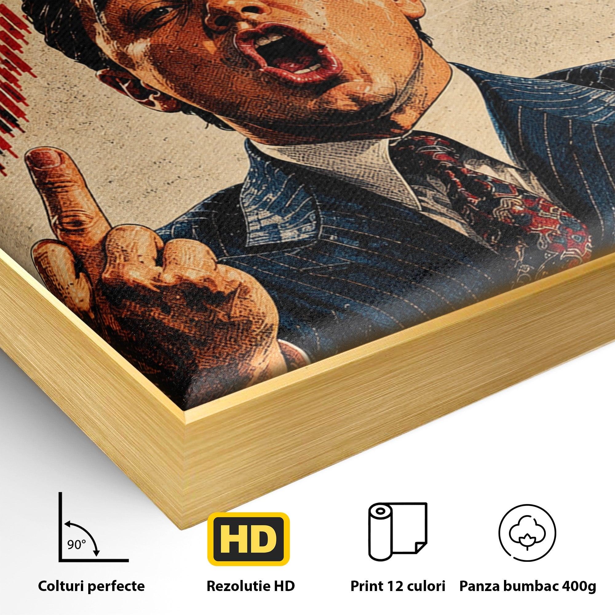 Tablou Canvas Premium LuxCanva® PI1304, Motivational Money, DiCaprio, Bani, Grafice, Birou, Inspiratie, Culori Vibrante
