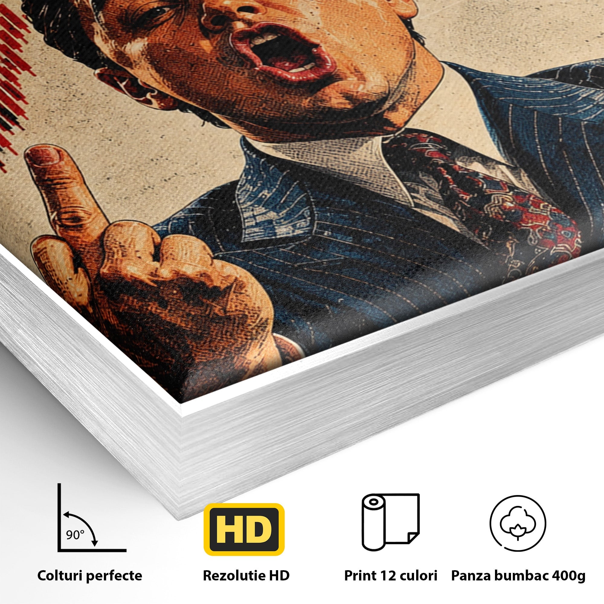 Tablou Canvas Premium LuxCanva® PI1304, Motivational Money, DiCaprio, Bani, Grafice, Birou, Inspiratie, Culori Vibrante