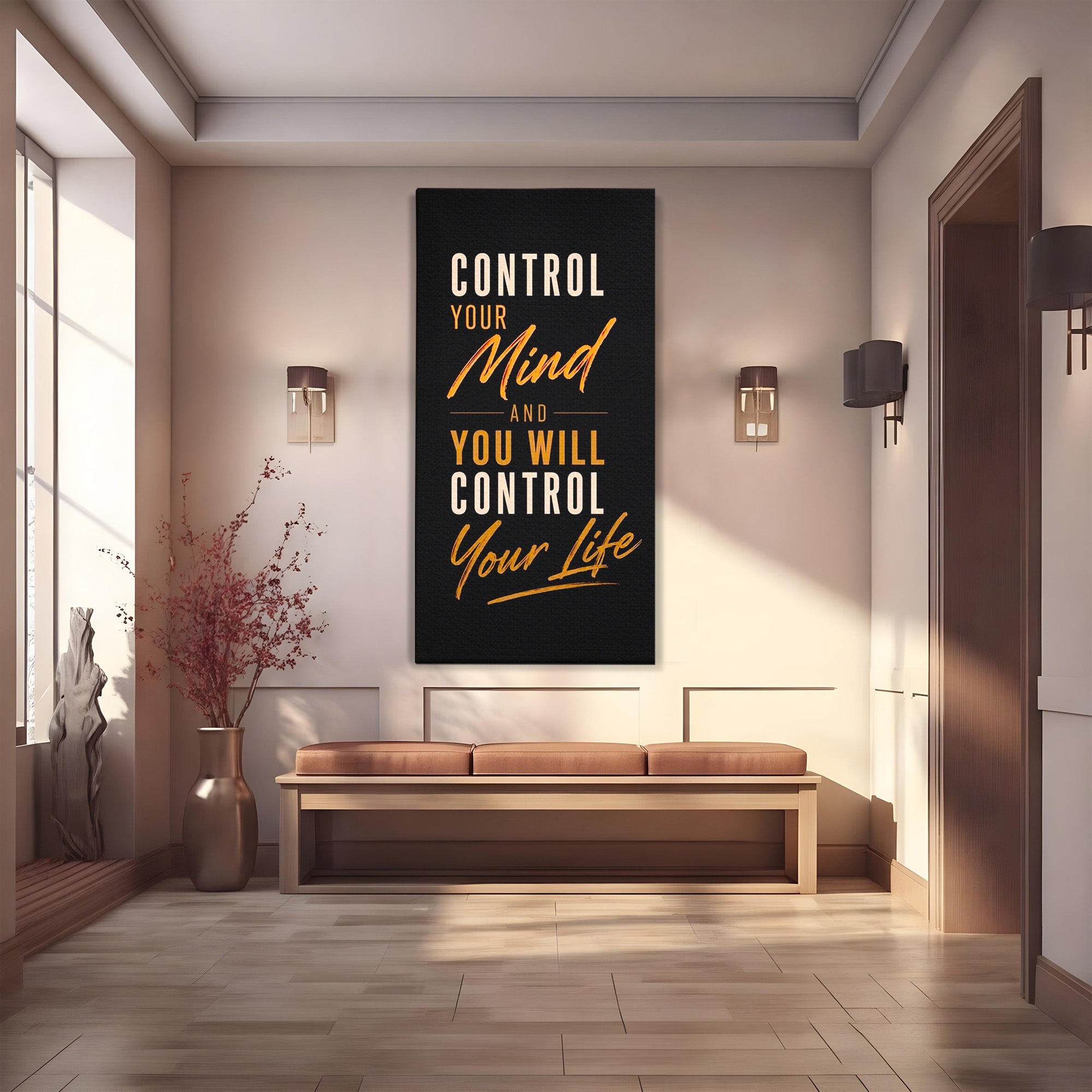 Tablou Canvas Premium LuxCanva® PI1305, Controlul Mintii, Motivational, Citat, Inspirational, Birou, Dormitor, Culori Vibrante