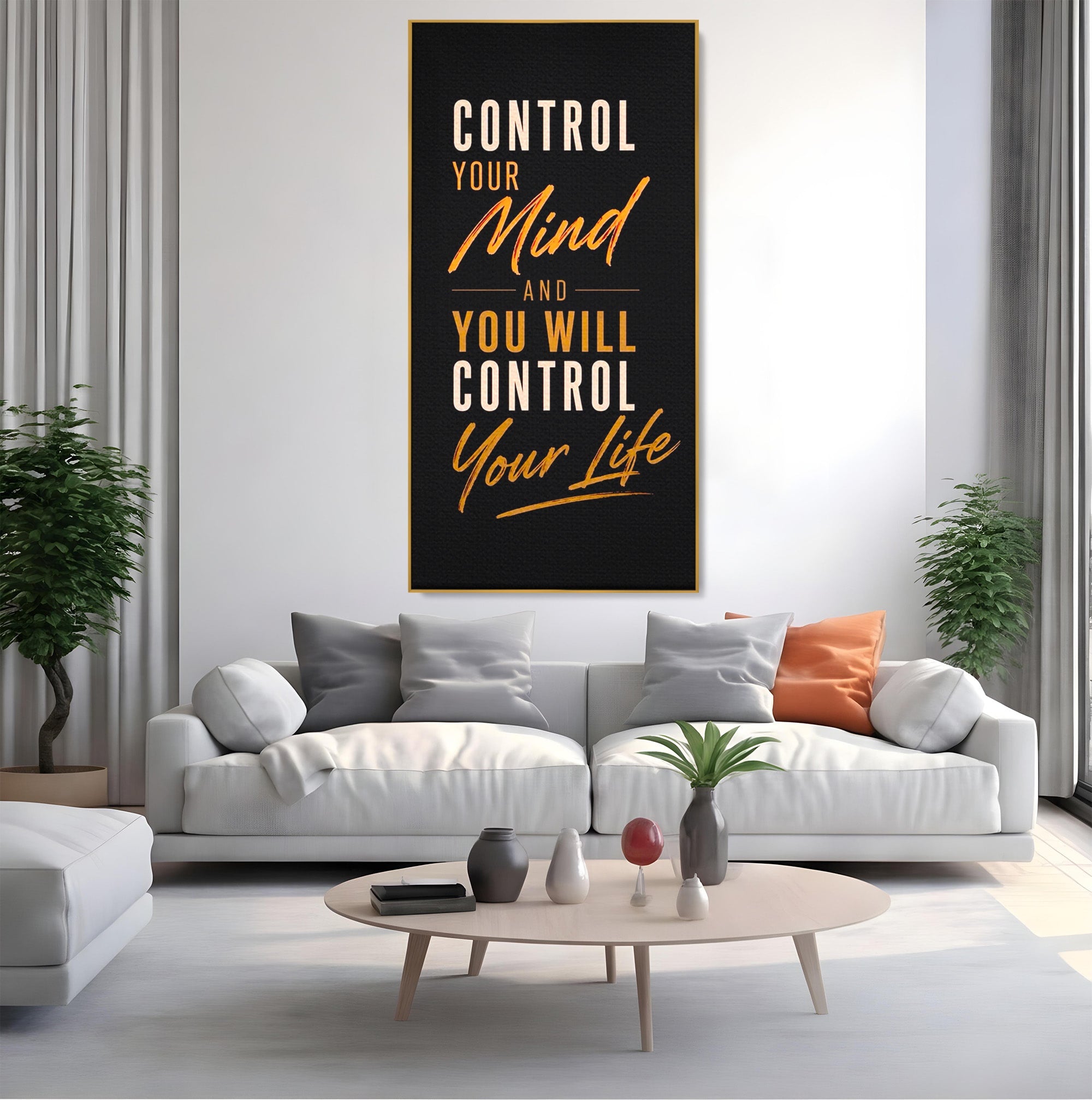 Tablou Canvas Premium LuxCanva® PI1305, Controlul Mintii, Motivational, Citat, Inspirational, Birou, Dormitor, Culori Vibrante