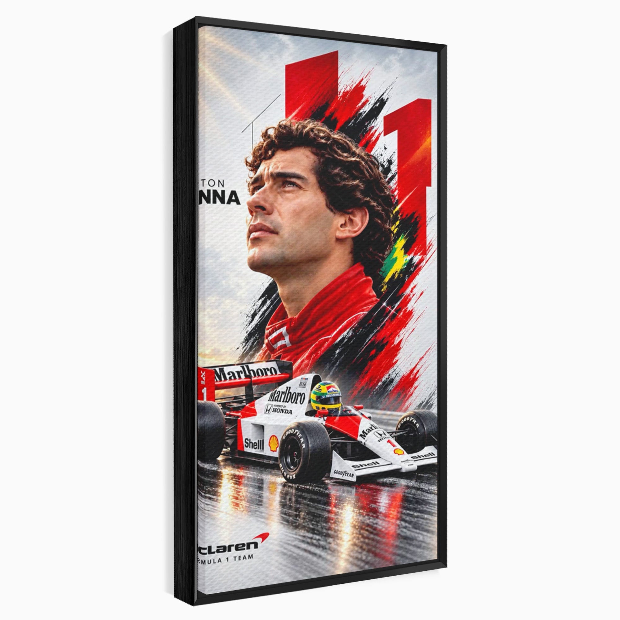 Tablou Canvas Premium LuxCanva® PI1306, Legenda Ayrton Senna, Sportiv, Formula 1, Masina, Motorsport, Birou, Culori Vibrante
