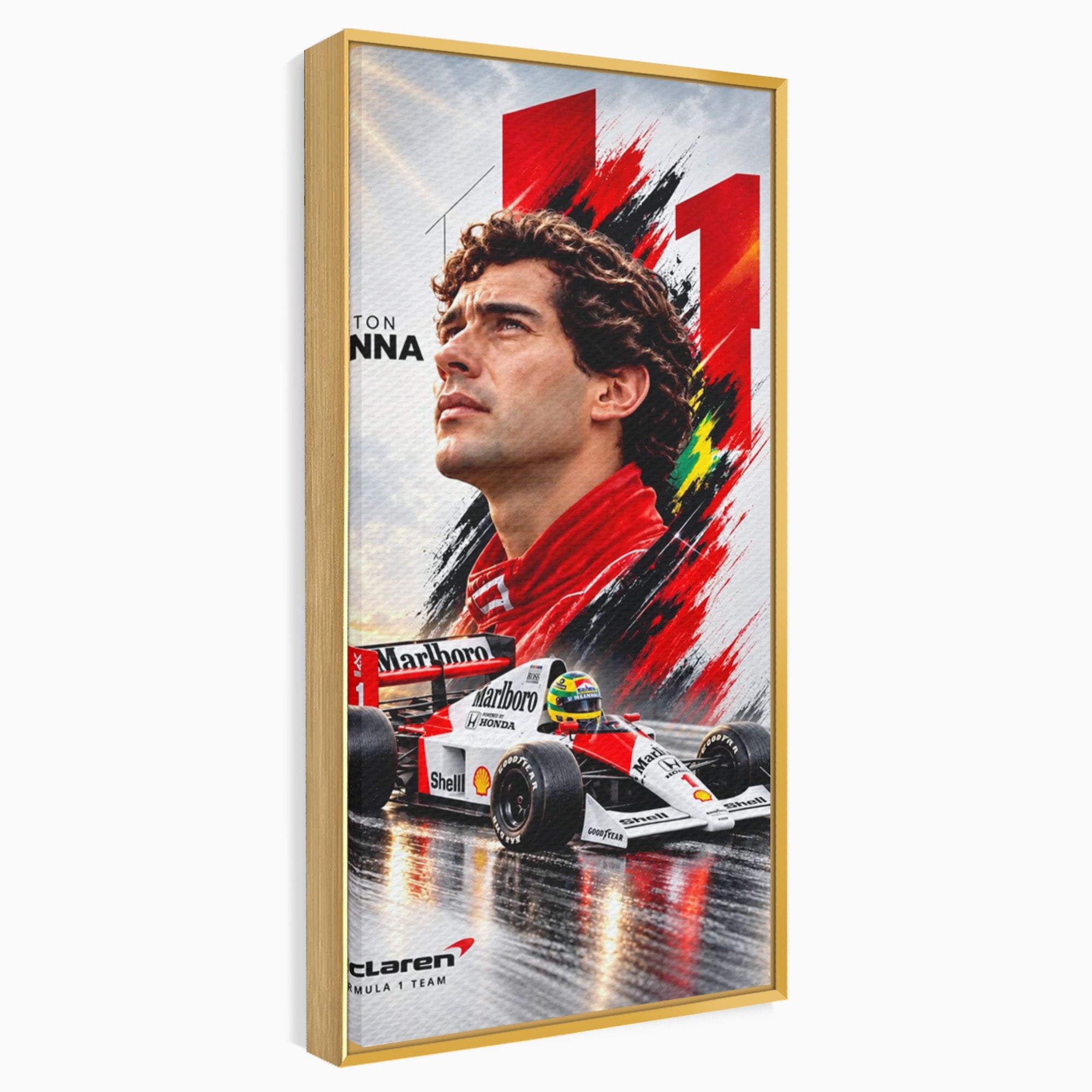 Tablou Canvas Premium LuxCanva® PI1306, Legenda Ayrton Senna, Sportiv, Formula 1, Masina, Motorsport, Birou, Culori Vibrante
