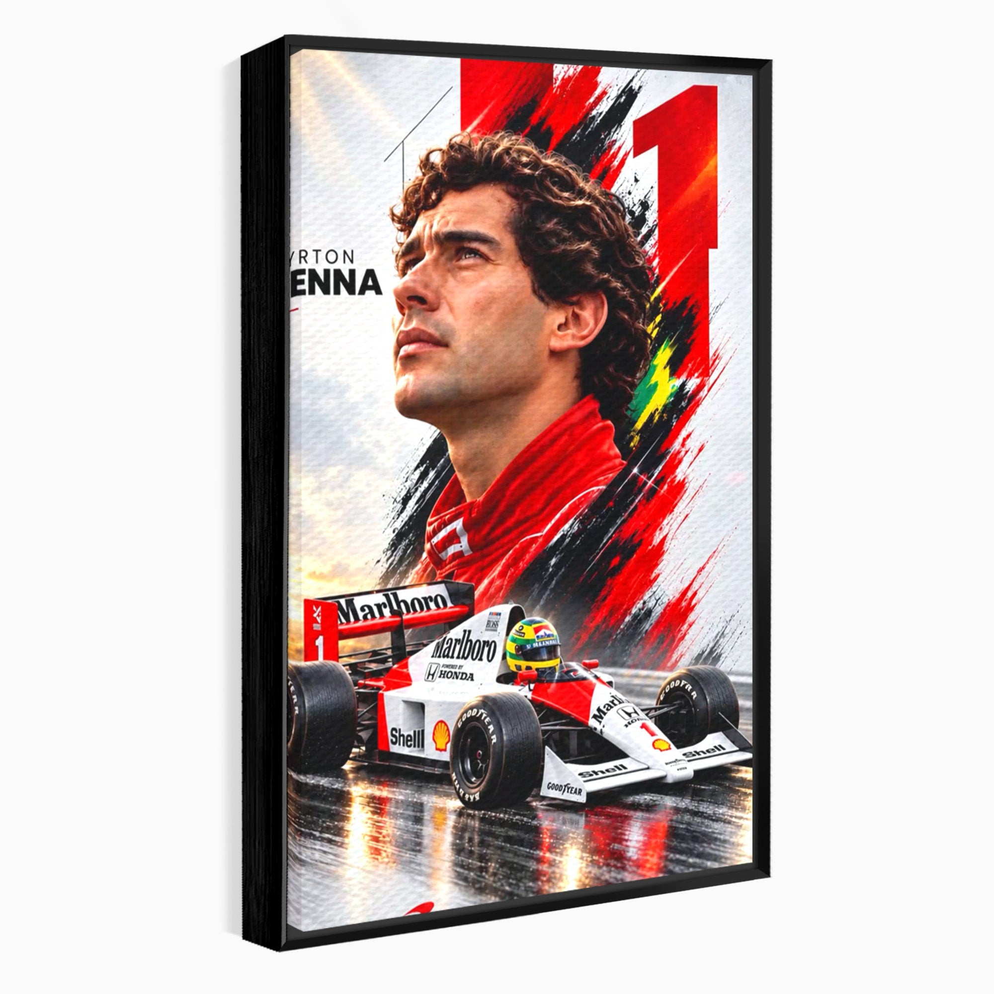 Tablou Canvas Premium LuxCanva® PI1306, Legenda Ayrton Senna, Sportiv, Formula 1, Masina, Motorsport, Birou, Culori Vibrante