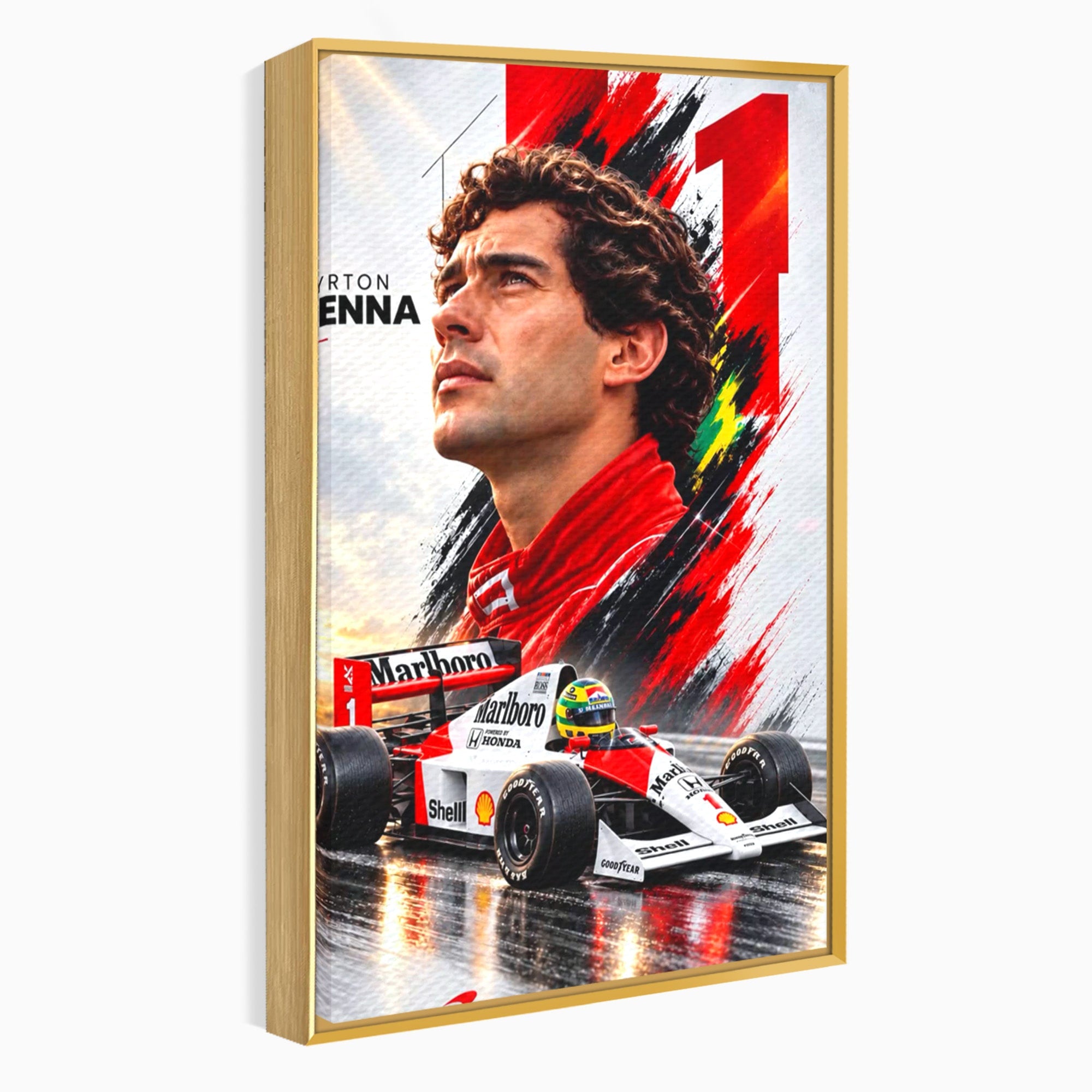 Tablou Canvas Premium LuxCanva® PI1306, Legenda Ayrton Senna, Sportiv, Formula 1, Masina, Motorsport, Birou, Culori Vibrante
