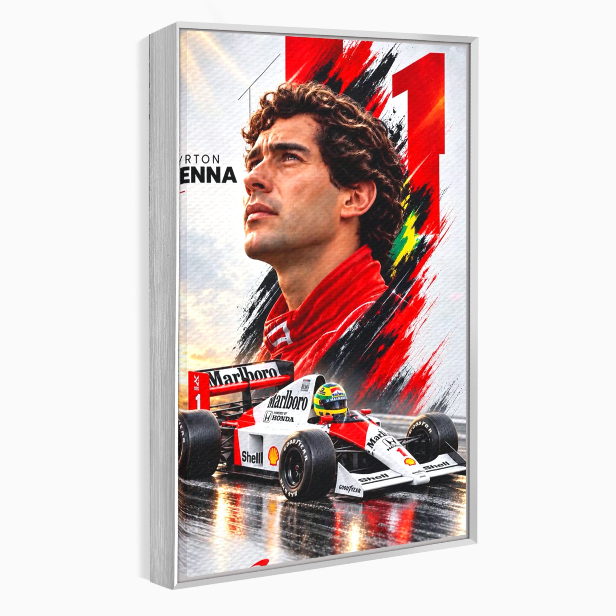 Tablou Canvas Premium LuxCanva® PI1306, Legenda Ayrton Senna, Sportiv, Formula 1, Masina, Motorsport, Birou, Culori Vibrante