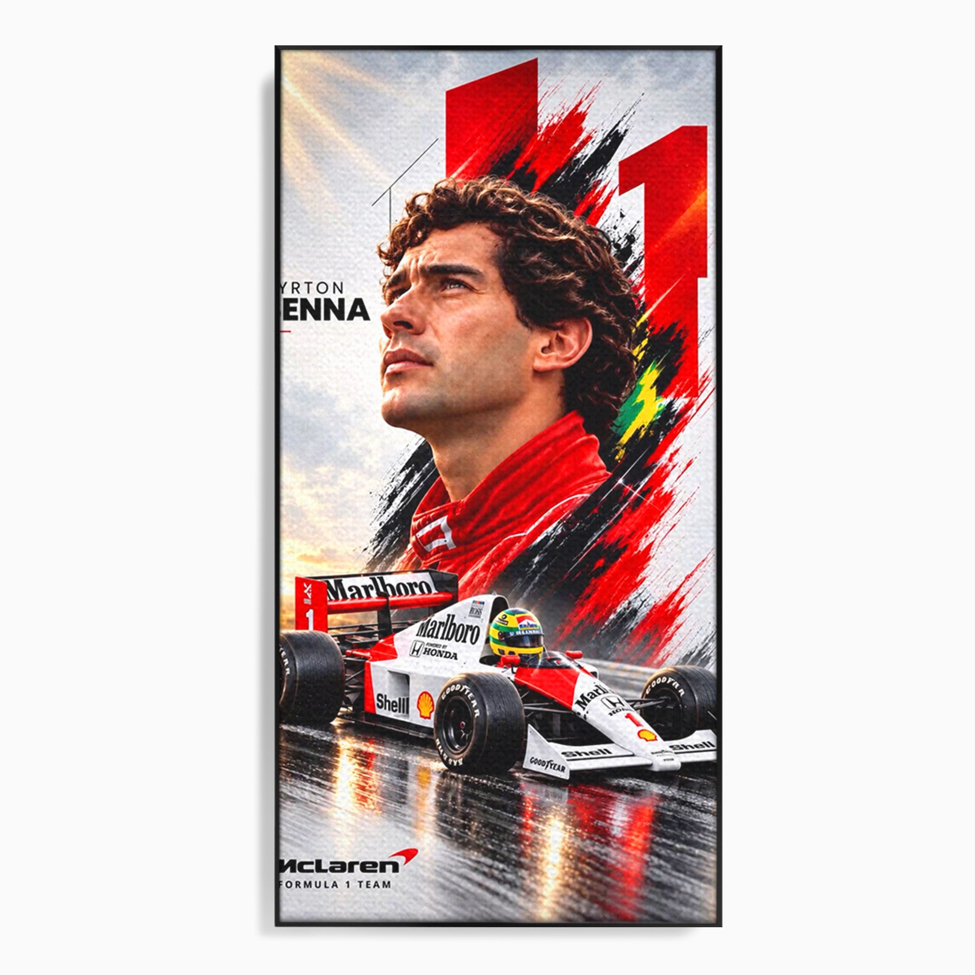 Tablou Canvas Premium LuxCanva® PI1306, Legenda Ayrton Senna, Sportiv, Formula 1, Masina, Motorsport, Birou, Culori Vibrante