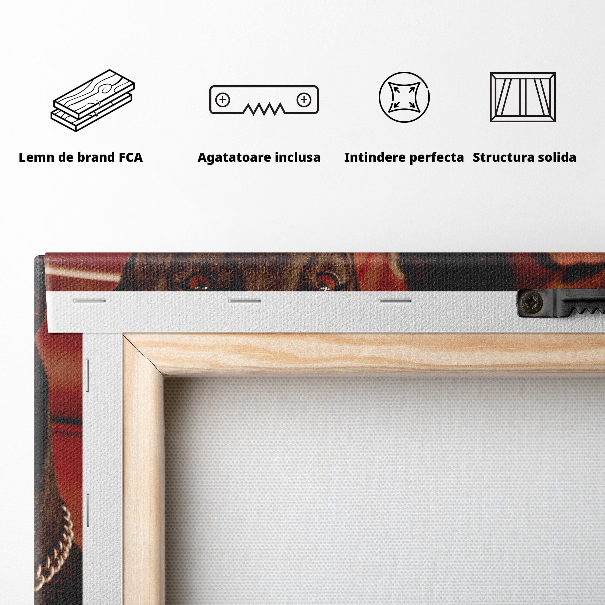 Tablou Canvas Premium LuxCanva® PI1307, Dobermani In Masina, Caini, Automobil, Trabuc, Stil Retro, Living, Culori Vibrante