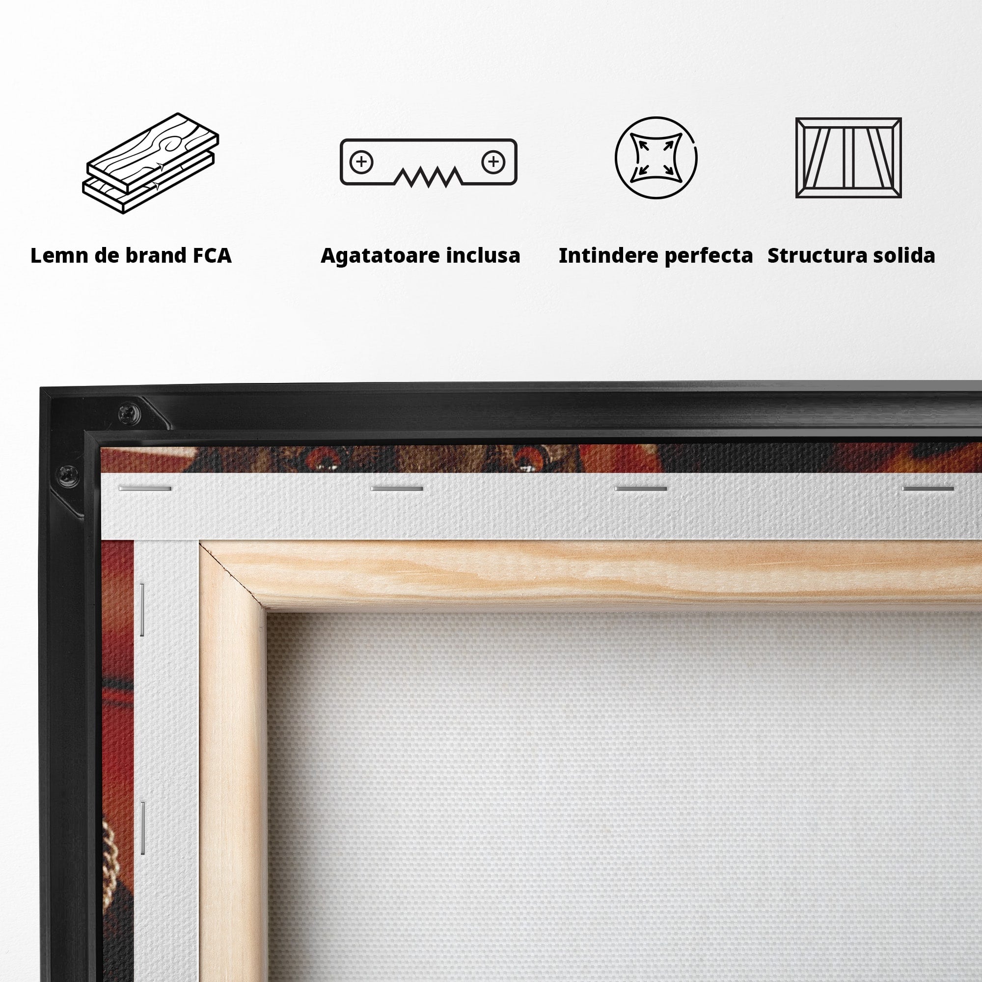 Tablou Canvas Premium LuxCanva® PI1307, Dobermani In Masina, Caini, Automobil, Trabuc, Stil Retro, Living, Culori Vibrante
