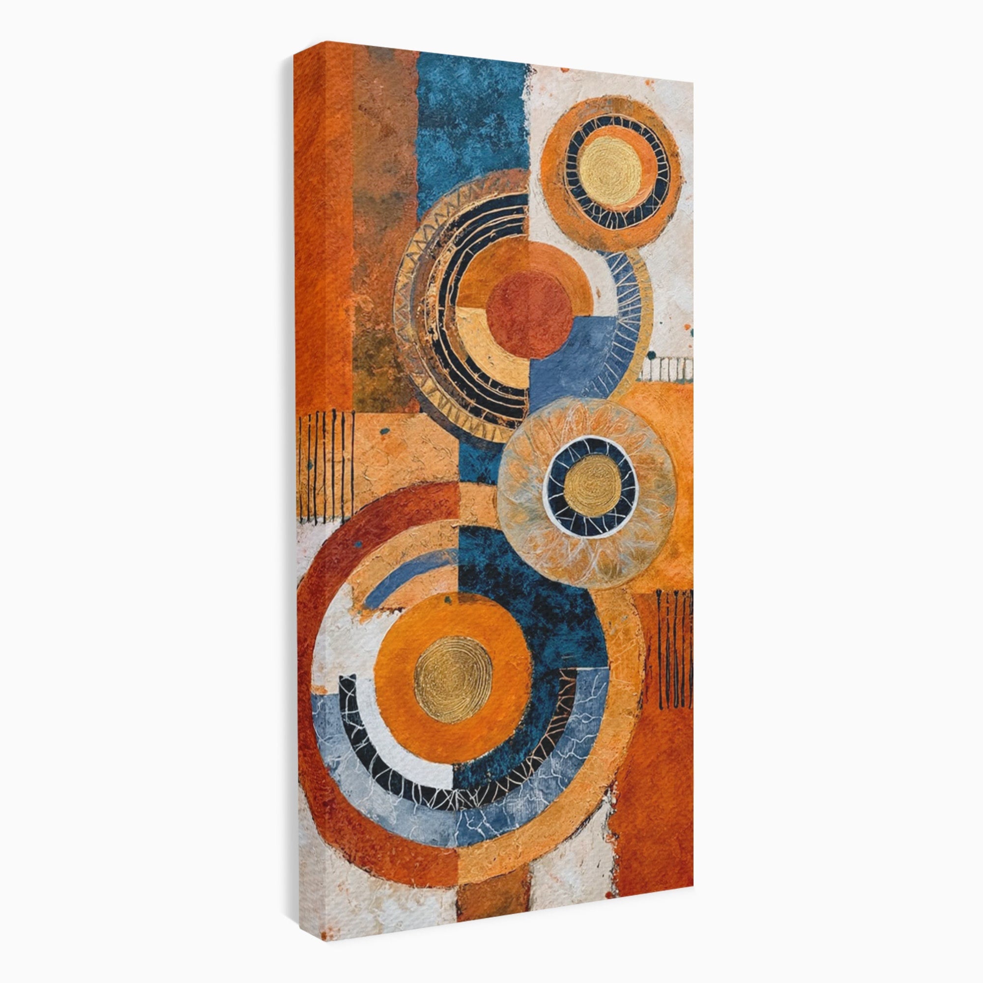 Tablou Canvas Premium LuxCanva® PI1308, Geometrie Circulara, Abstract, Cercuri, Modern, Birou, Living, Culori Vibrante