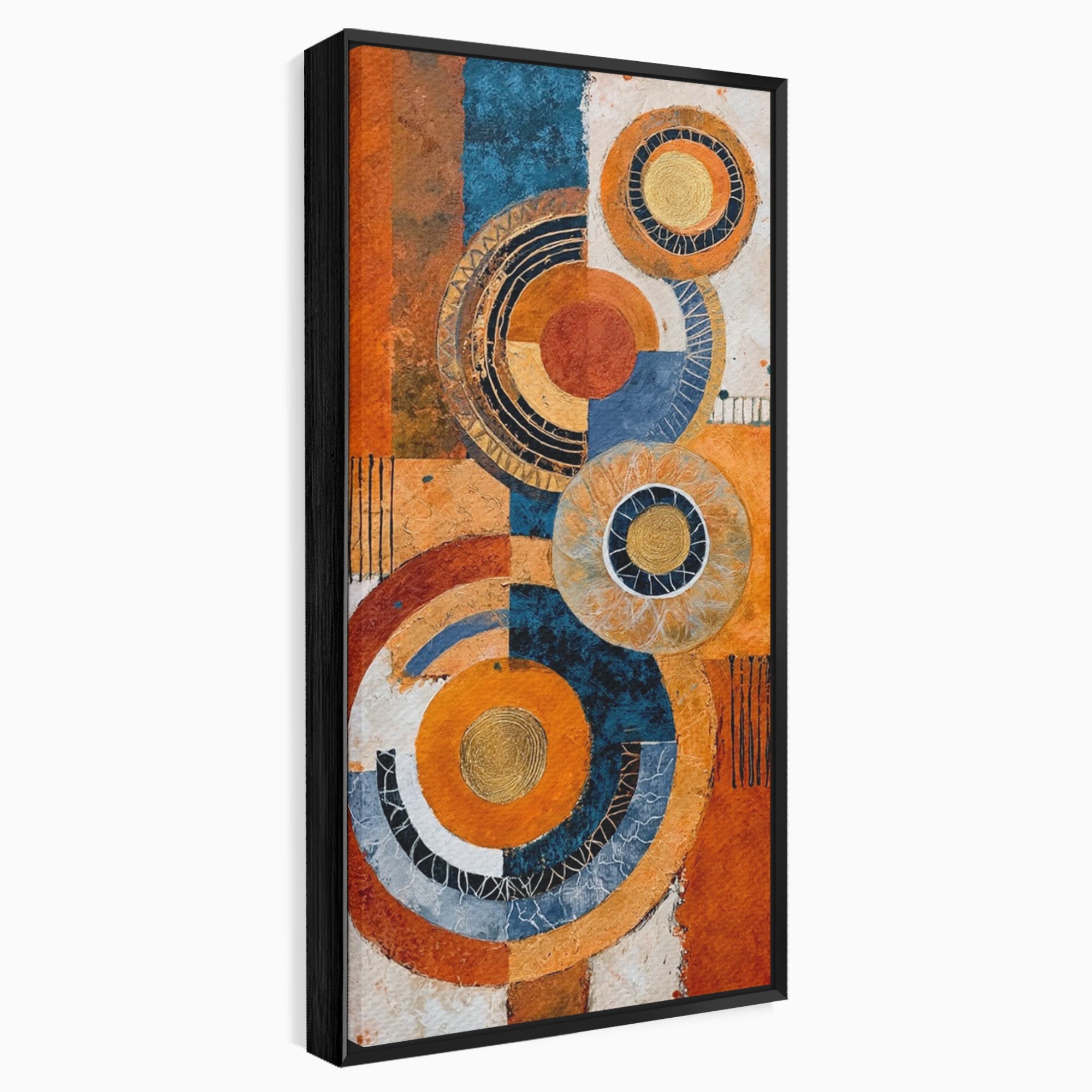 Tablou Canvas Premium LuxCanva® PI1308, Geometrie Circulara, Abstract, Cercuri, Modern, Birou, Living, Culori Vibrante