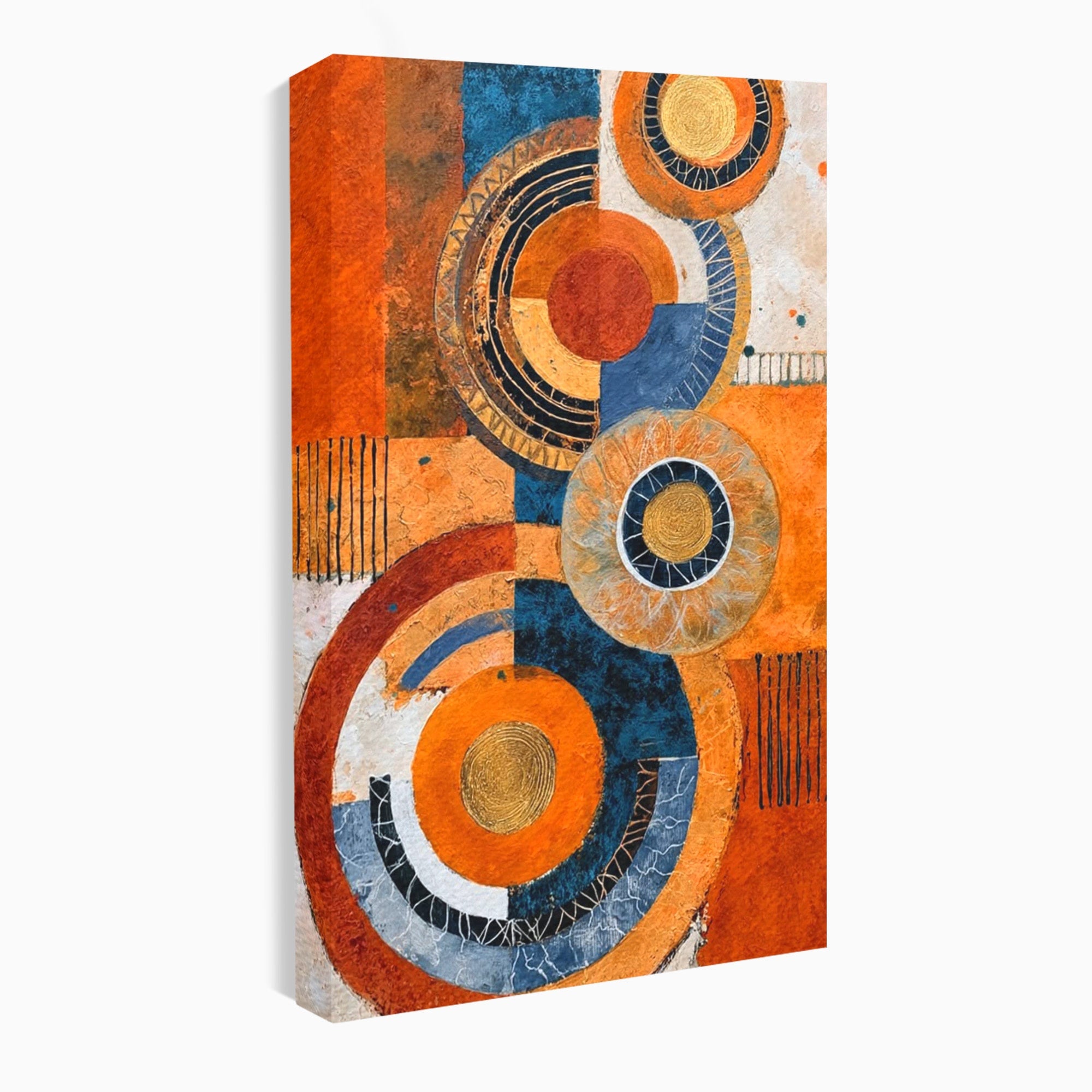 Tablou Canvas Premium LuxCanva® PI1308, Geometrie Circulara, Abstract, Cercuri, Modern, Birou, Living, Culori Vibrante