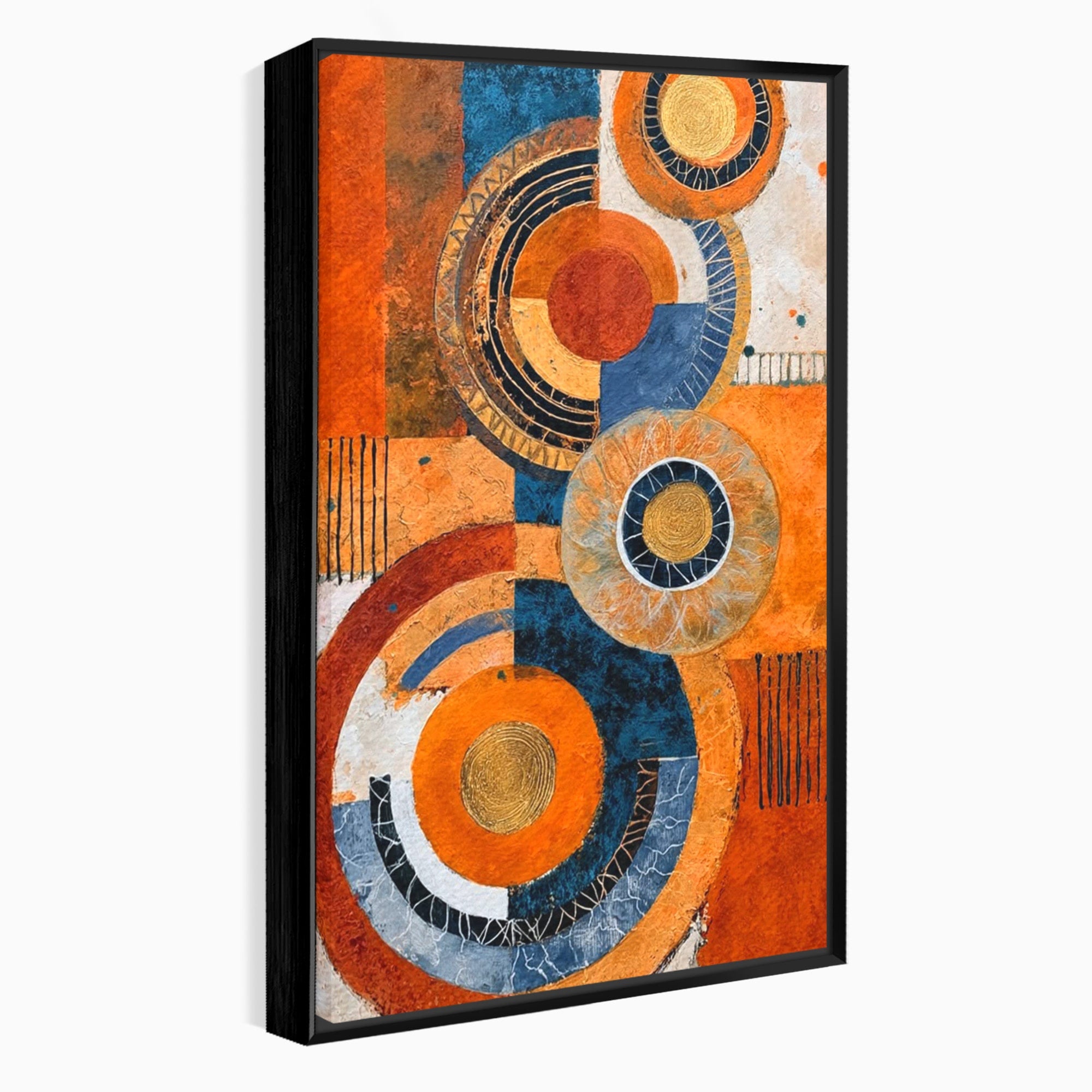 Tablou Canvas Premium LuxCanva® PI1308, Geometrie Circulara, Abstract, Cercuri, Modern, Birou, Living, Culori Vibrante