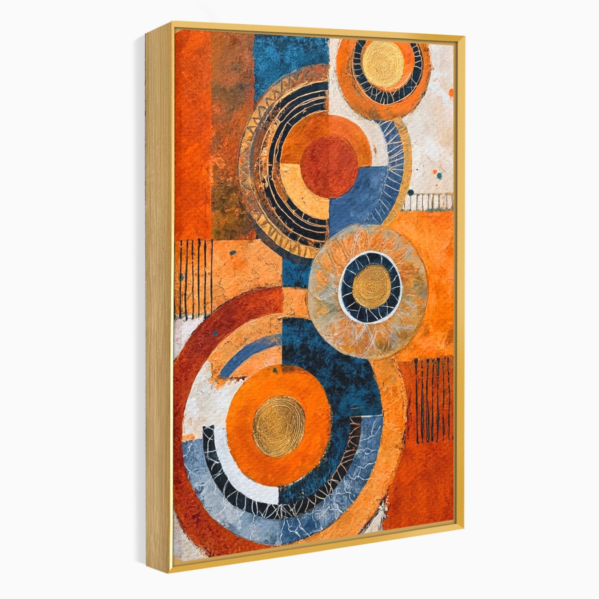 Tablou Canvas Premium LuxCanva® PI1308, Geometrie Circulara, Abstract, Cercuri, Modern, Birou, Living, Culori Vibrante