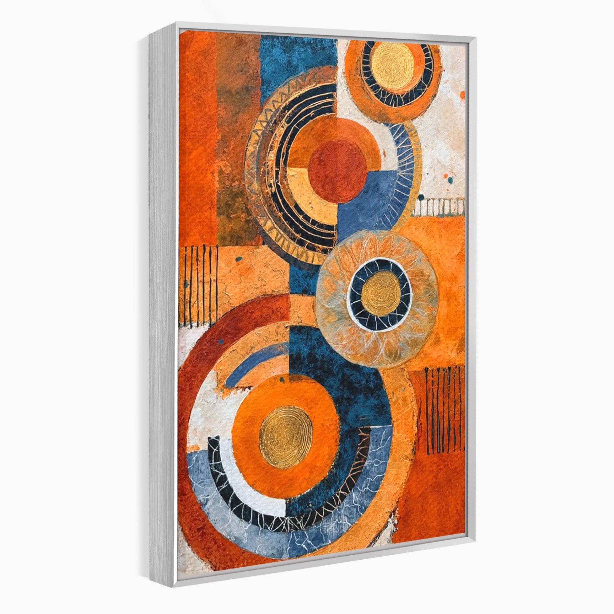 Tablou Canvas Premium LuxCanva® PI1308, Geometrie Circulara, Abstract, Cercuri, Modern, Birou, Living, Culori Vibrante