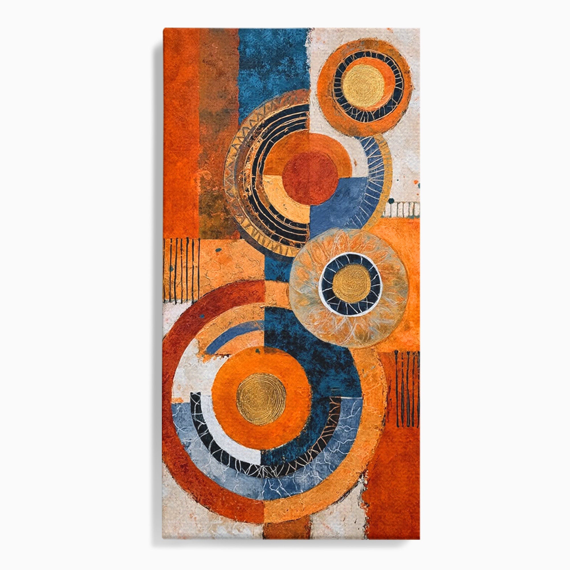Tablou Canvas Premium LuxCanva® PI1308, Geometrie Circulara, Abstract, Cercuri, Modern, Birou, Living, Culori Vibrante