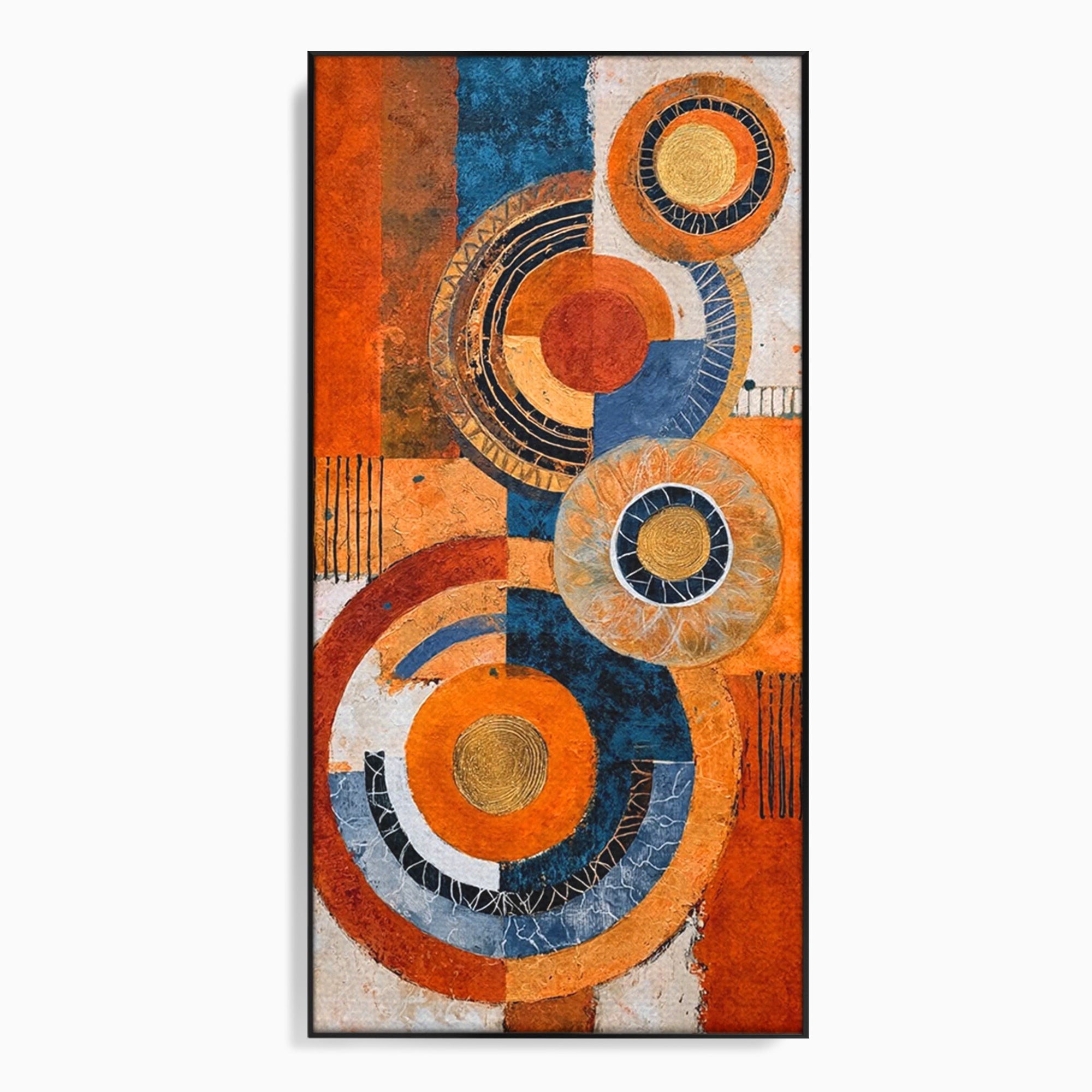 Tablou Canvas Premium LuxCanva® PI1308, Geometrie Circulara, Abstract, Cercuri, Modern, Birou, Living, Culori Vibrante