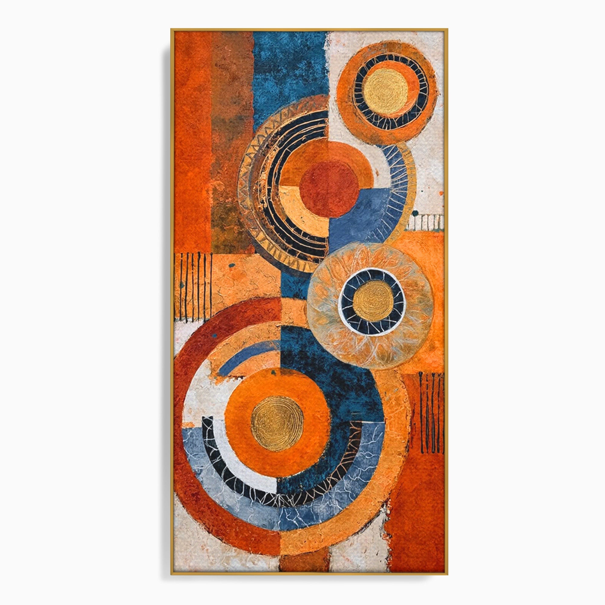 Tablou Canvas Premium LuxCanva® PI1308, Geometrie Circulara, Abstract, Cercuri, Modern, Birou, Living, Culori Vibrante