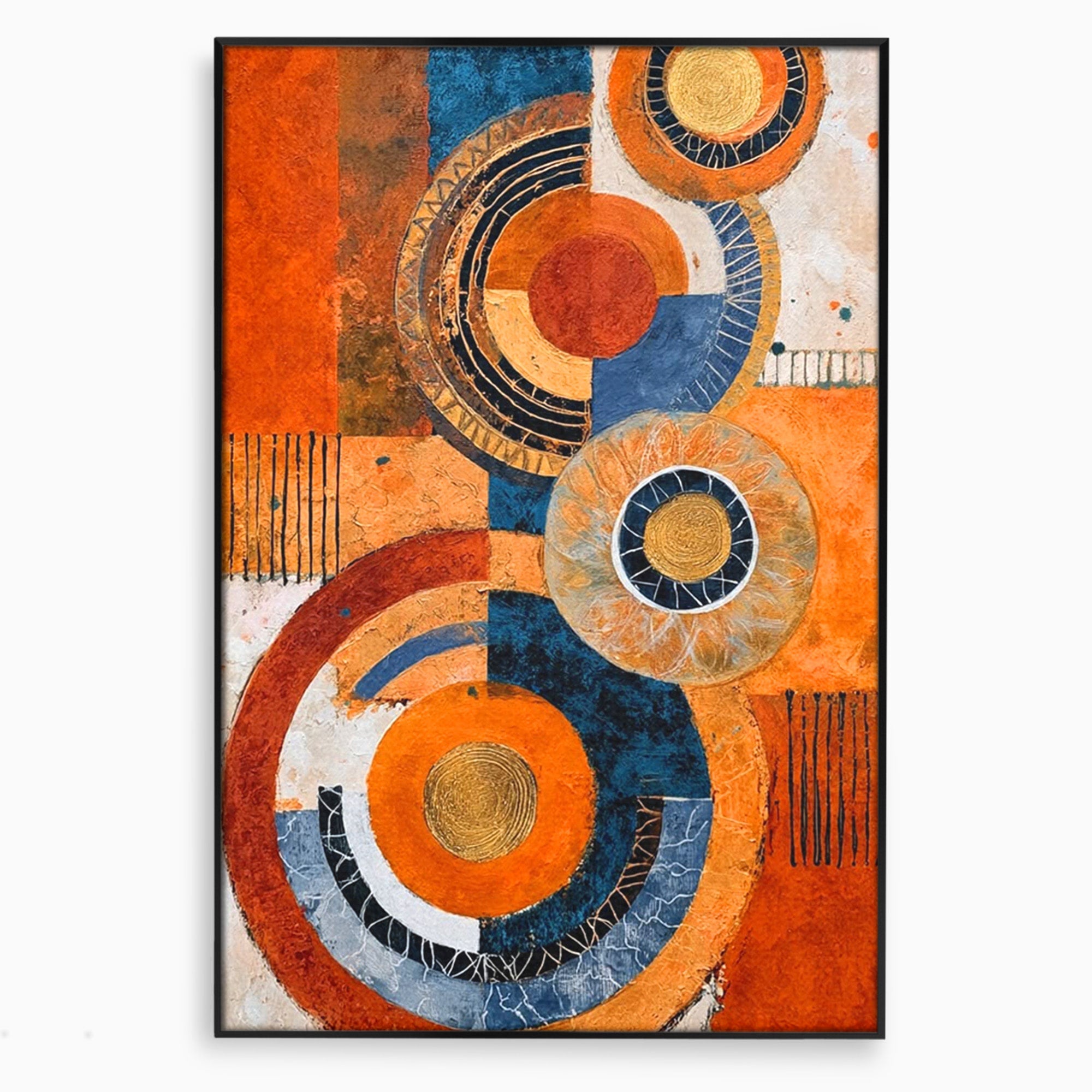 Tablou Canvas Premium LuxCanva® PI1308, Geometrie Circulara, Abstract, Cercuri, Modern, Birou, Living, Culori Vibrante