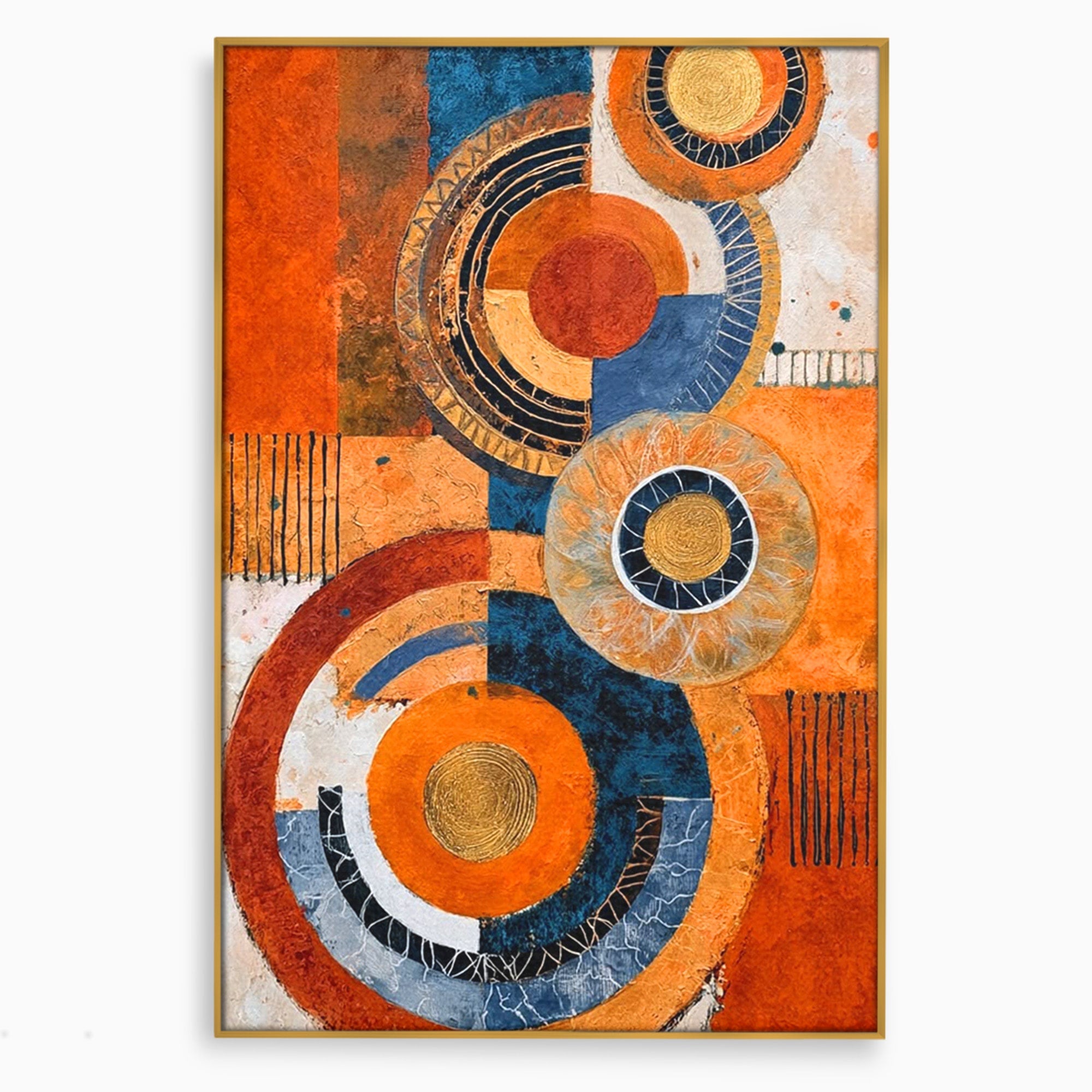 Tablou Canvas Premium LuxCanva® PI1308, Geometrie Circulara, Abstract, Cercuri, Modern, Birou, Living, Culori Vibrante
