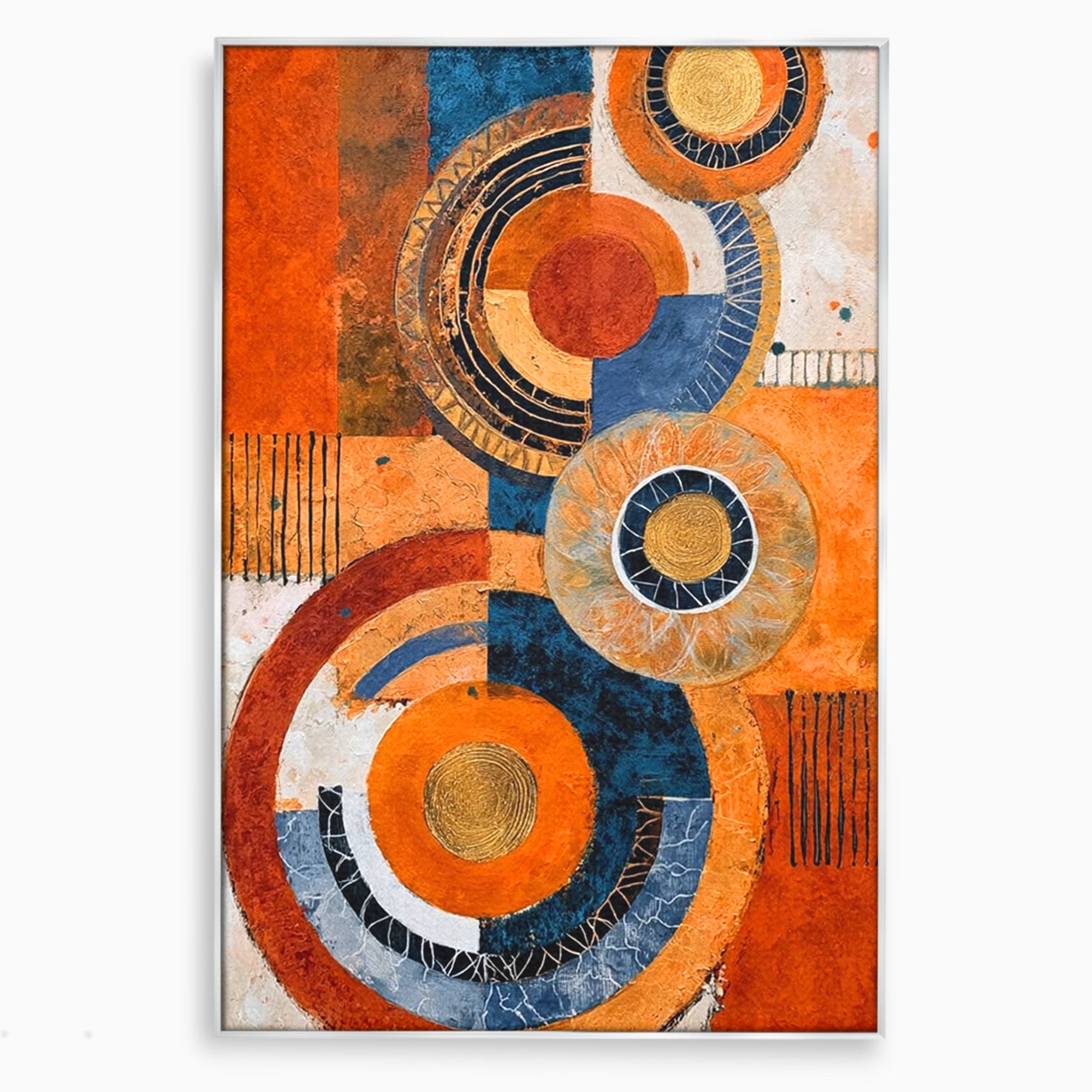 Tablou Canvas Premium LuxCanva® PI1308, Geometrie Circulara, Abstract, Cercuri, Modern, Birou, Living, Culori Vibrante