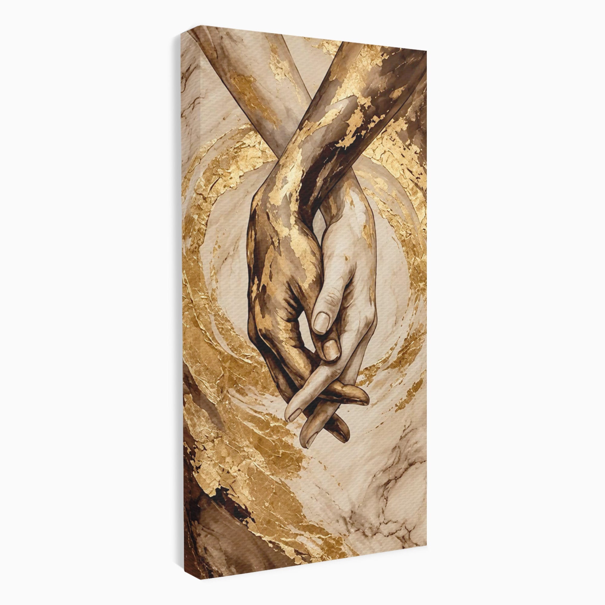 Tablou Canvas Premium LuxCanva® PI1309, Impreuna In Eternitate, Maini, Dragoste, Abstract, Legatura, Dormitor, Living, Culori Vibrante