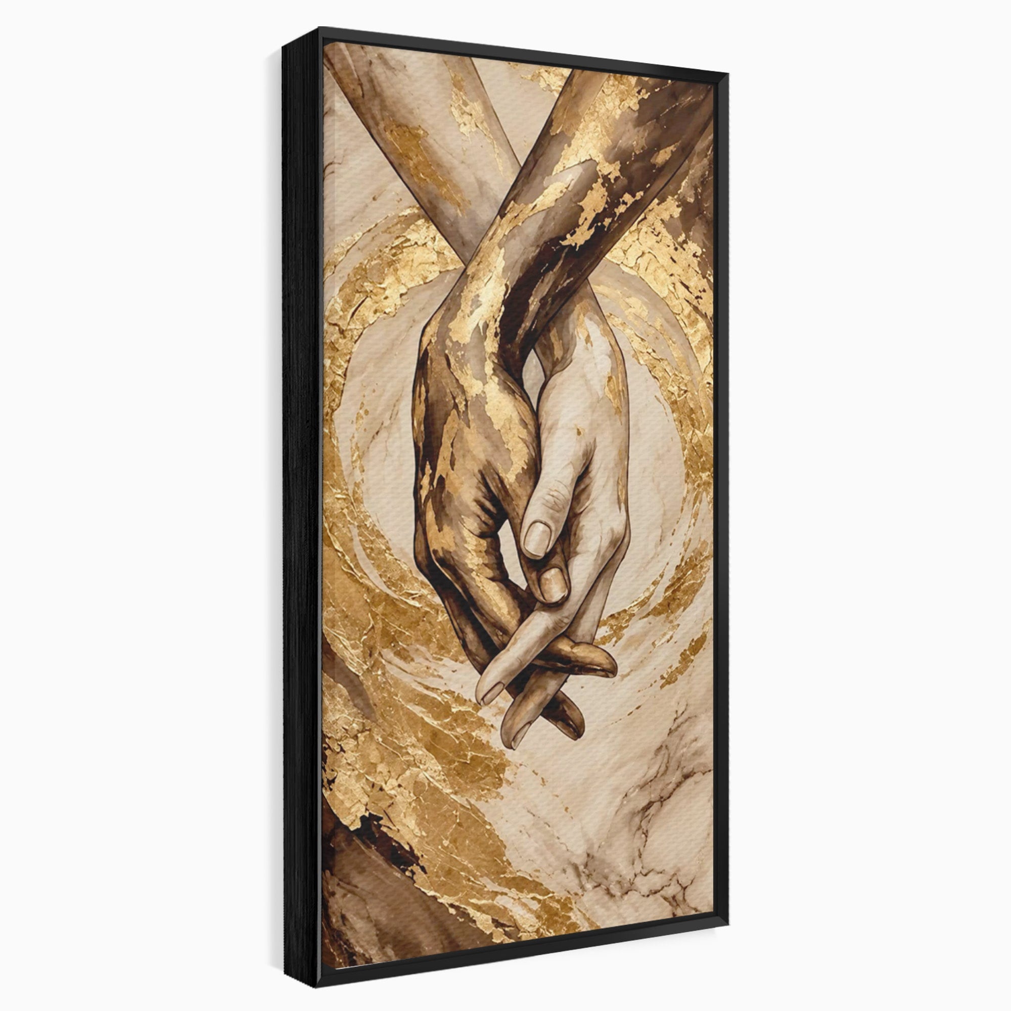 Tablou Canvas Premium LuxCanva® PI1309, Impreuna In Eternitate, Maini, Dragoste, Abstract, Legatura, Dormitor, Living, Culori Vibrante