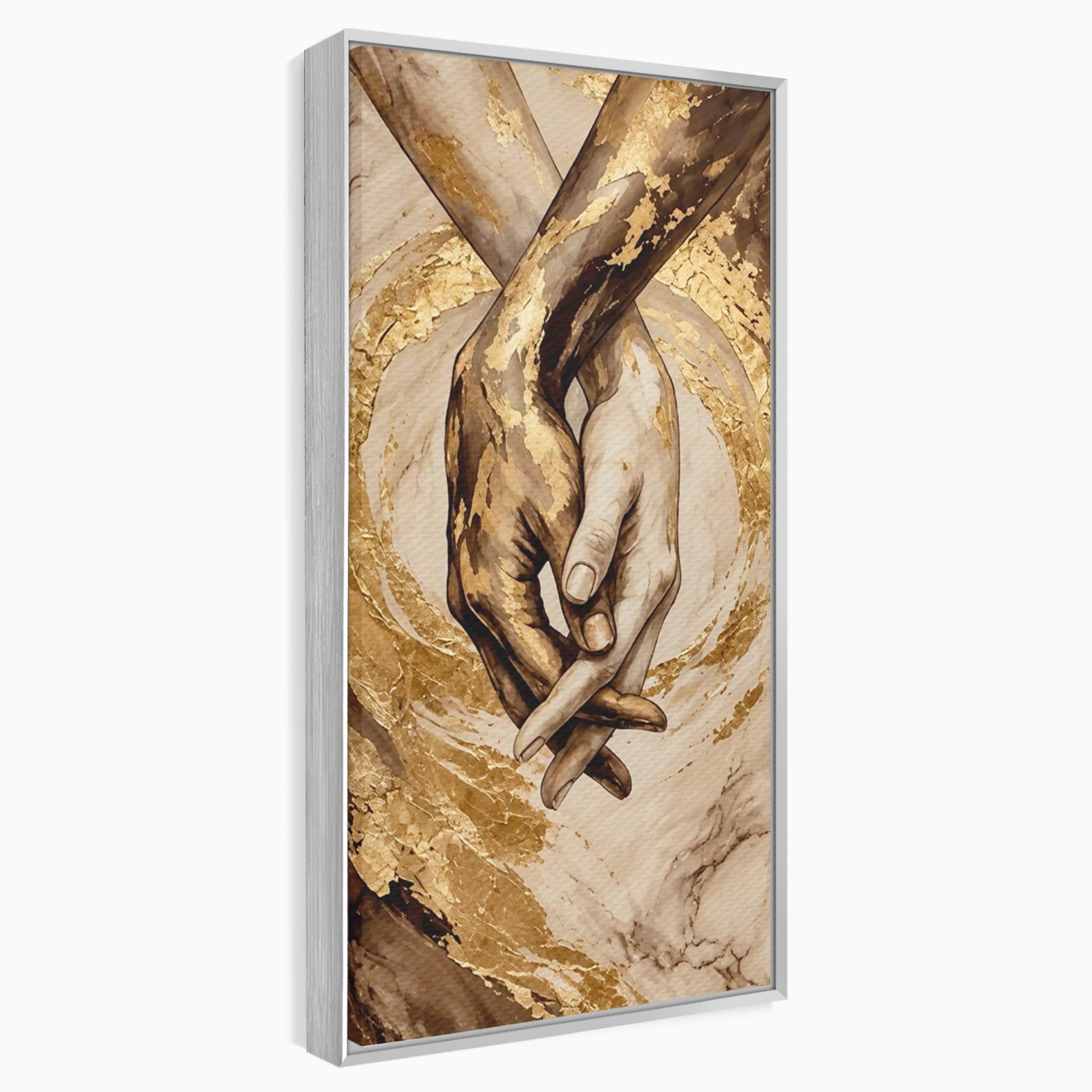 Tablou Canvas Premium LuxCanva® PI1309, Impreuna In Eternitate, Maini, Dragoste, Abstract, Legatura, Dormitor, Living, Culori Vibrante