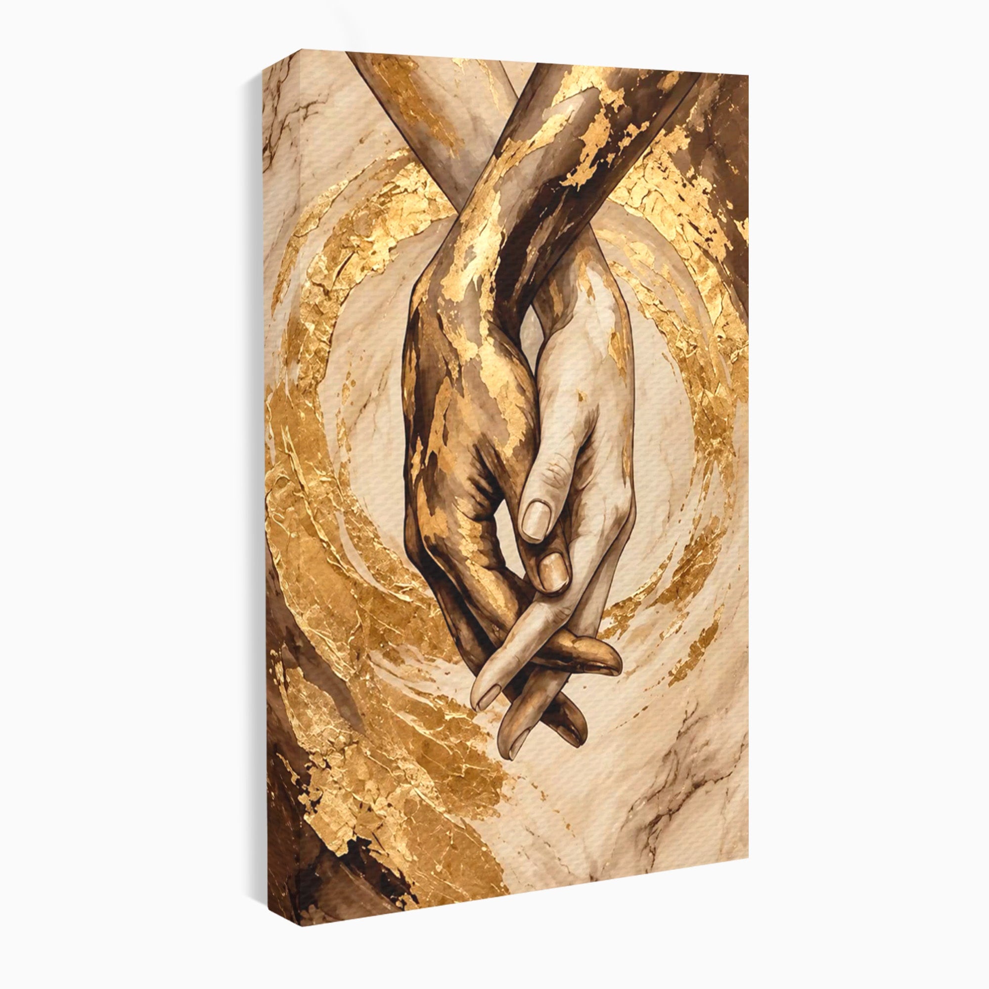 Tablou Canvas Premium LuxCanva® PI1309, Impreuna In Eternitate, Maini, Dragoste, Abstract, Legatura, Dormitor, Living, Culori Vibrante