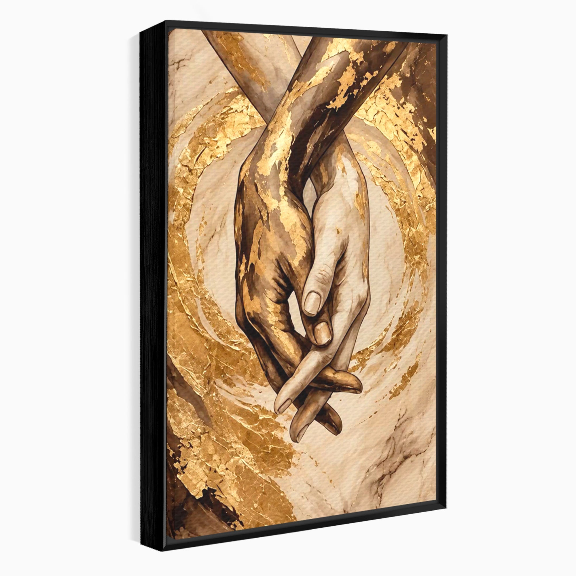 Tablou Canvas Premium LuxCanva® PI1309, Impreuna In Eternitate, Maini, Dragoste, Abstract, Legatura, Dormitor, Living, Culori Vibrante