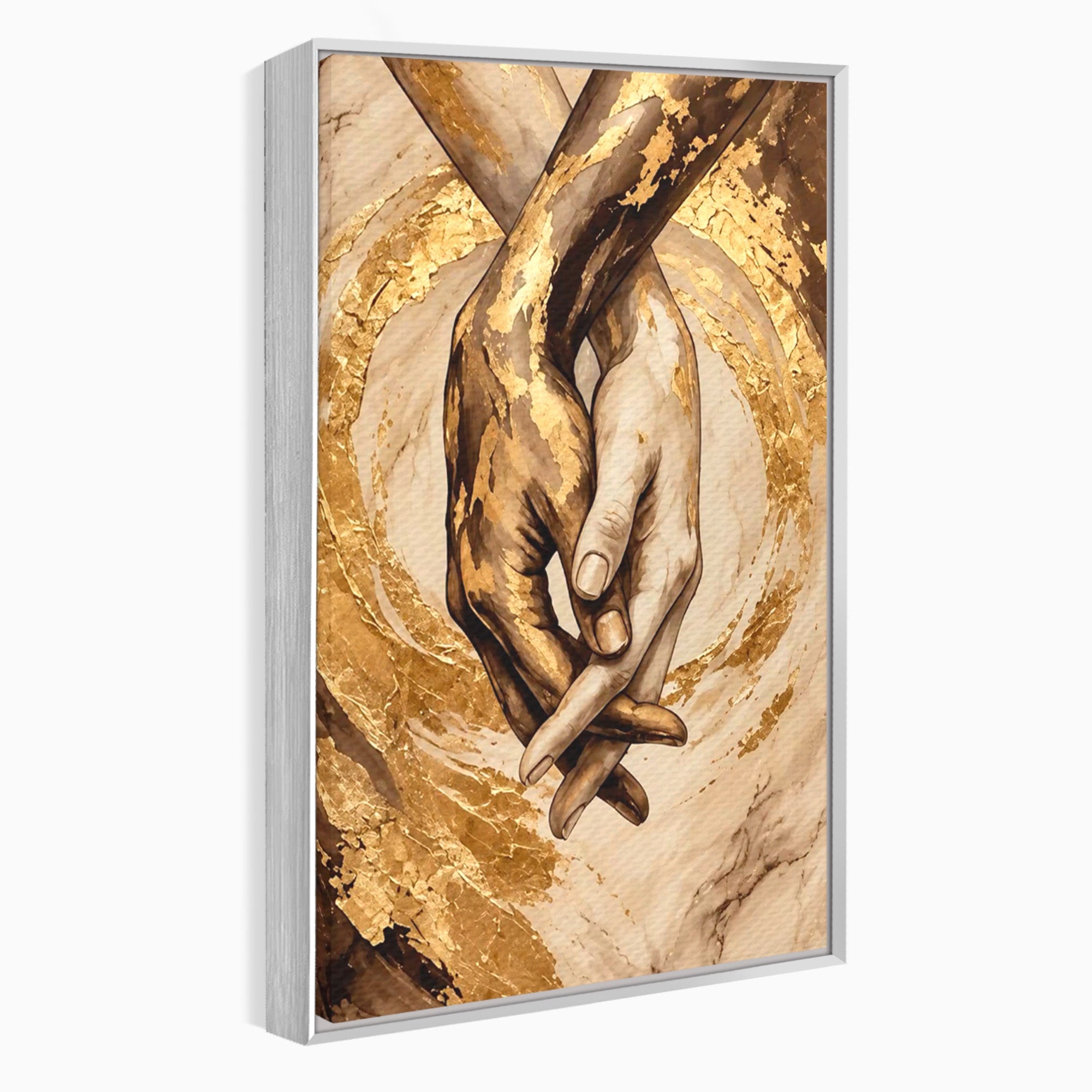 Tablou Canvas Premium LuxCanva® PI1309, Impreuna In Eternitate, Maini, Dragoste, Abstract, Legatura, Dormitor, Living, Culori Vibrante