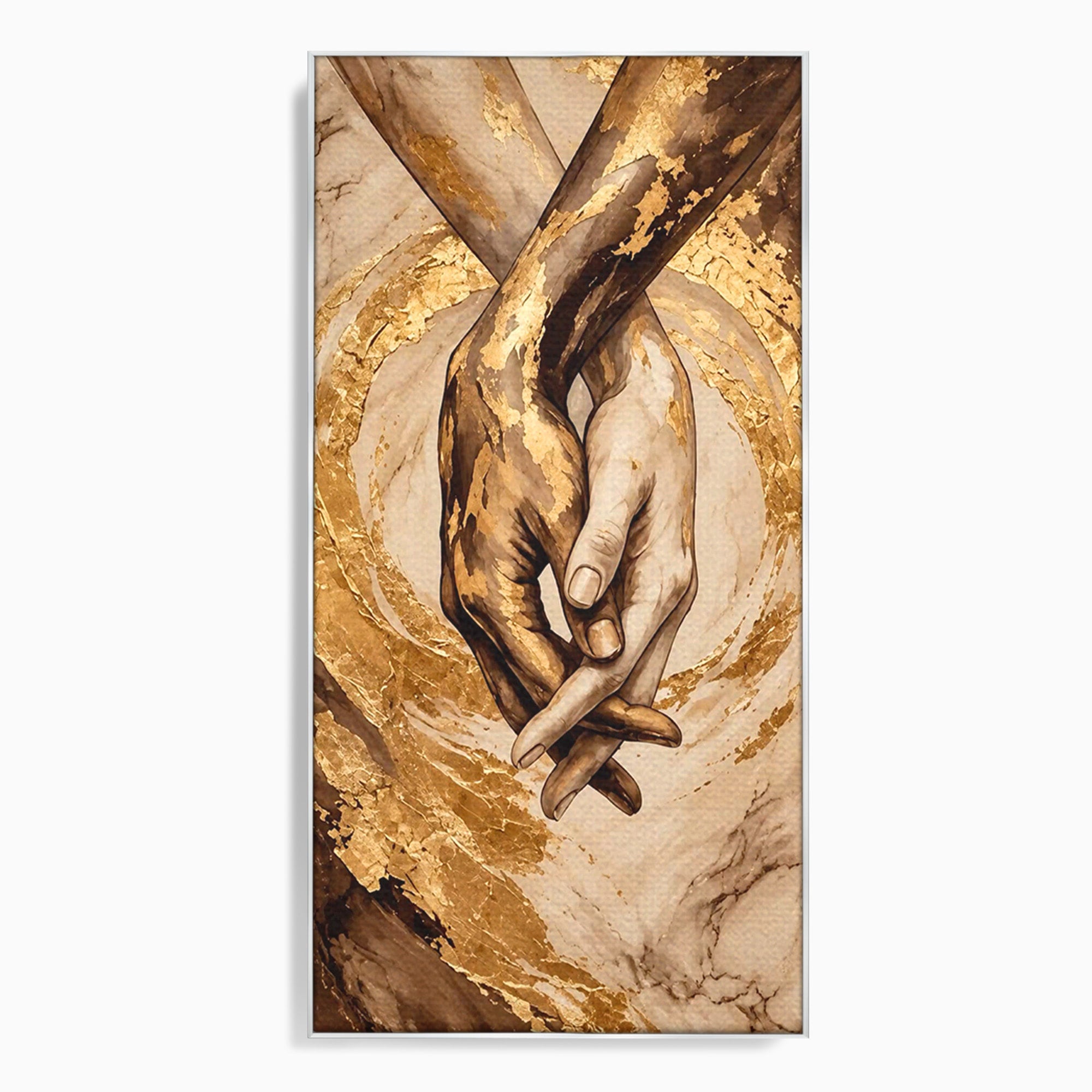 Tablou Canvas Premium LuxCanva® PI1309, Impreuna In Eternitate, Maini, Dragoste, Abstract, Legatura, Dormitor, Living, Culori Vibrante