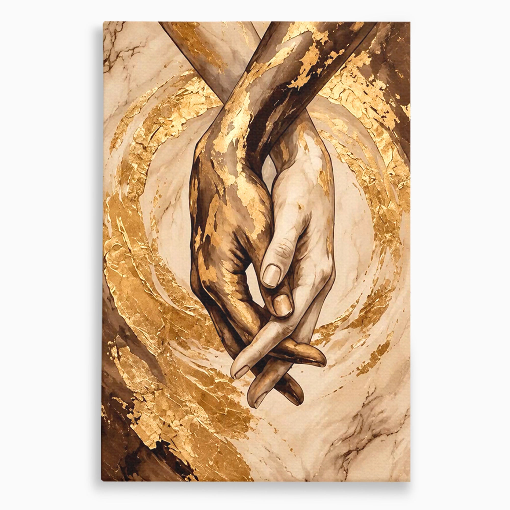 Tablou Canvas Premium LuxCanva® PI1309, Impreuna In Eternitate, Maini, Dragoste, Abstract, Legatura, Dormitor, Living, Culori Vibrante