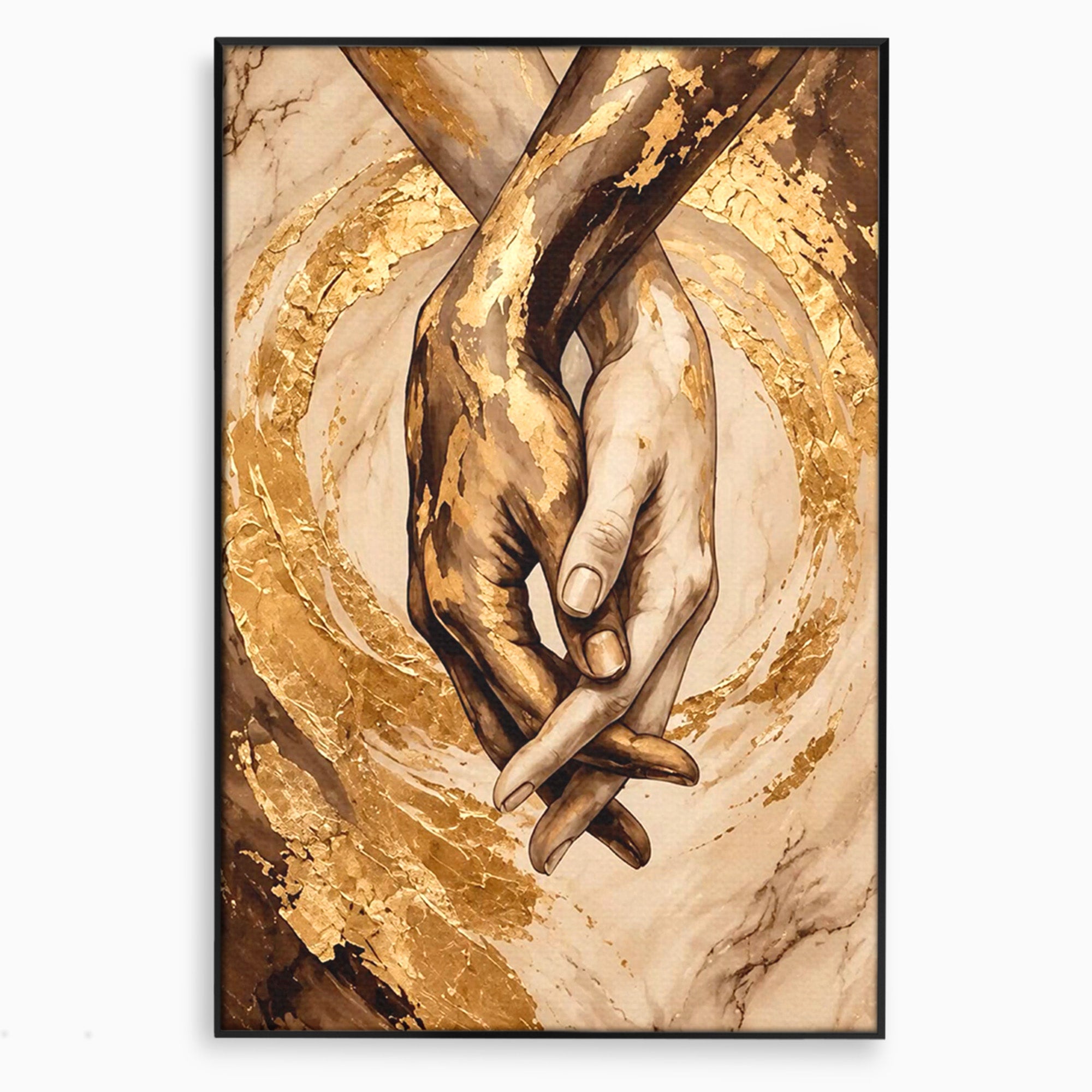 Tablou Canvas Premium LuxCanva® PI1309, Impreuna In Eternitate, Maini, Dragoste, Abstract, Legatura, Dormitor, Living, Culori Vibrante