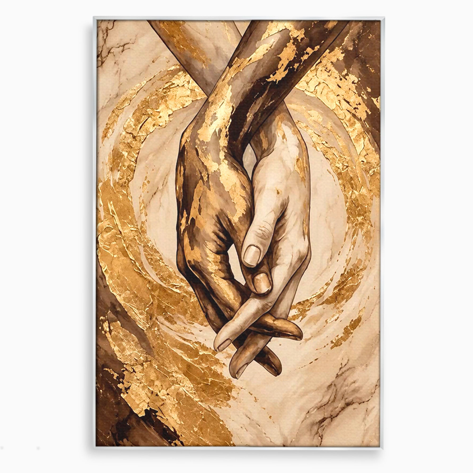 Tablou Canvas Premium LuxCanva® PI1309, Impreuna In Eternitate, Maini, Dragoste, Abstract, Legatura, Dormitor, Living, Culori Vibrante