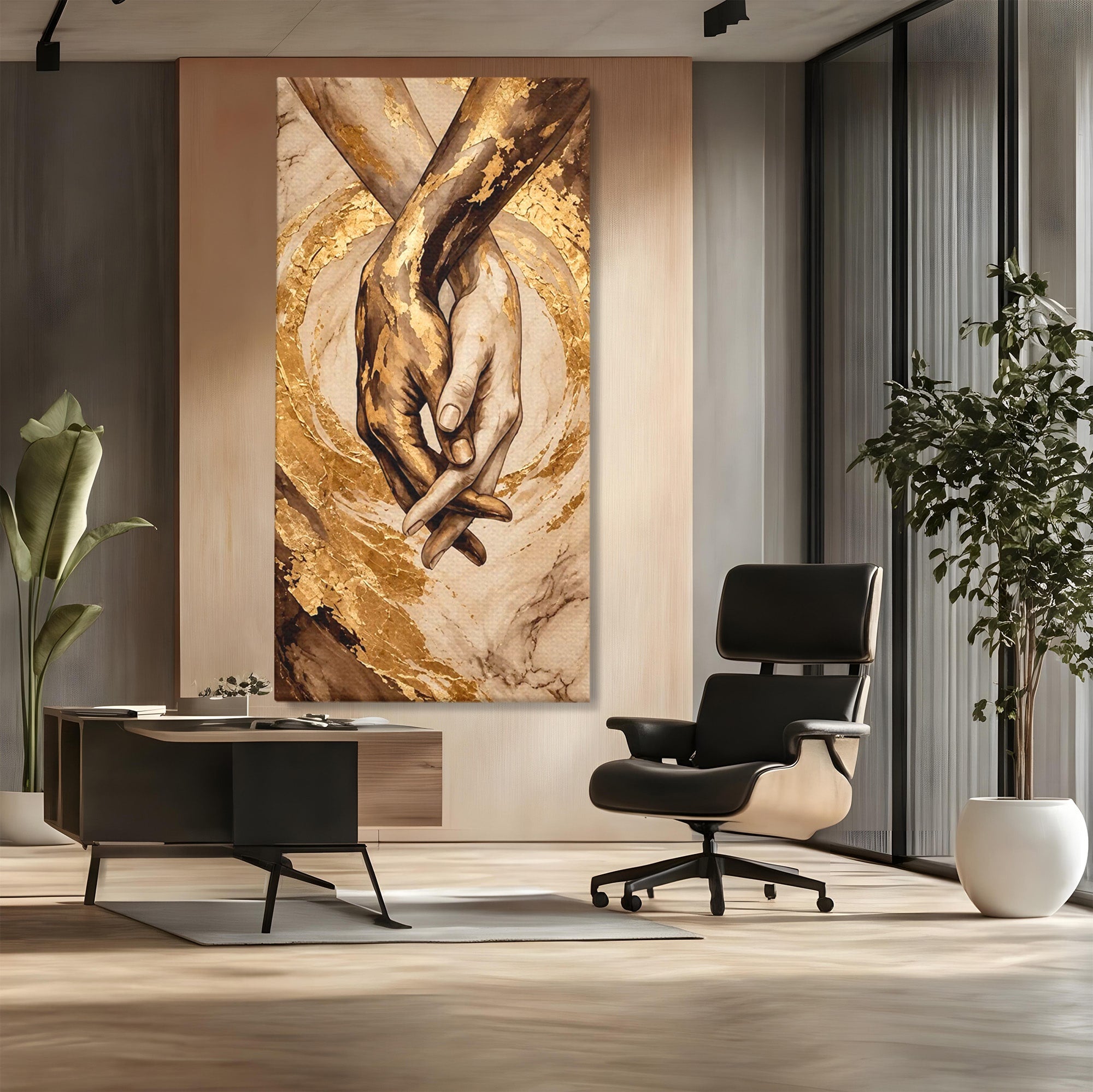 Tablou Canvas Premium LuxCanva® PI1309, Impreuna In Eternitate, Maini, Dragoste, Abstract, Legatura, Dormitor, Living, Culori Vibrante