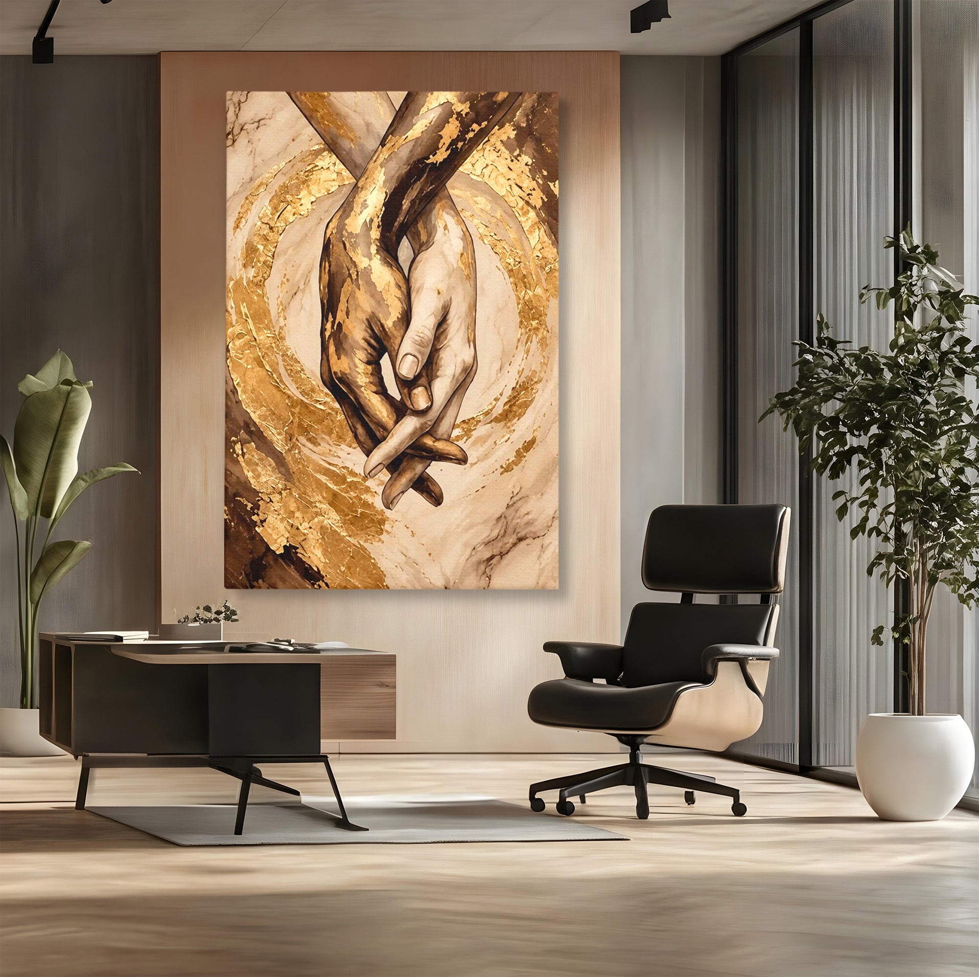 Tablou Canvas Premium LuxCanva® PI1309, Impreuna In Eternitate, Maini, Dragoste, Abstract, Legatura, Dormitor, Living, Culori Vibrante