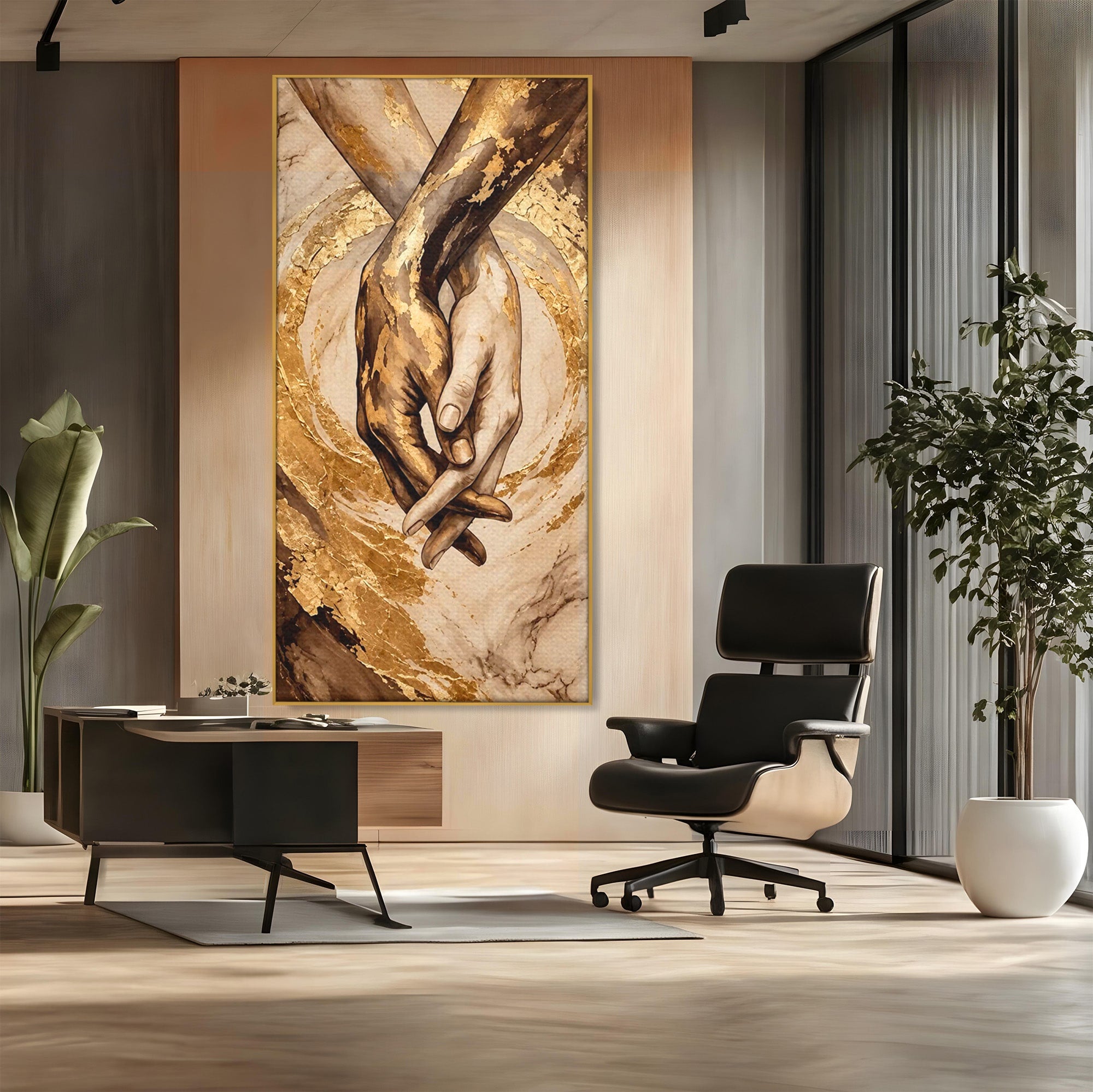 Tablou Canvas Premium LuxCanva® PI1309, Impreuna In Eternitate, Maini, Dragoste, Abstract, Legatura, Dormitor, Living, Culori Vibrante