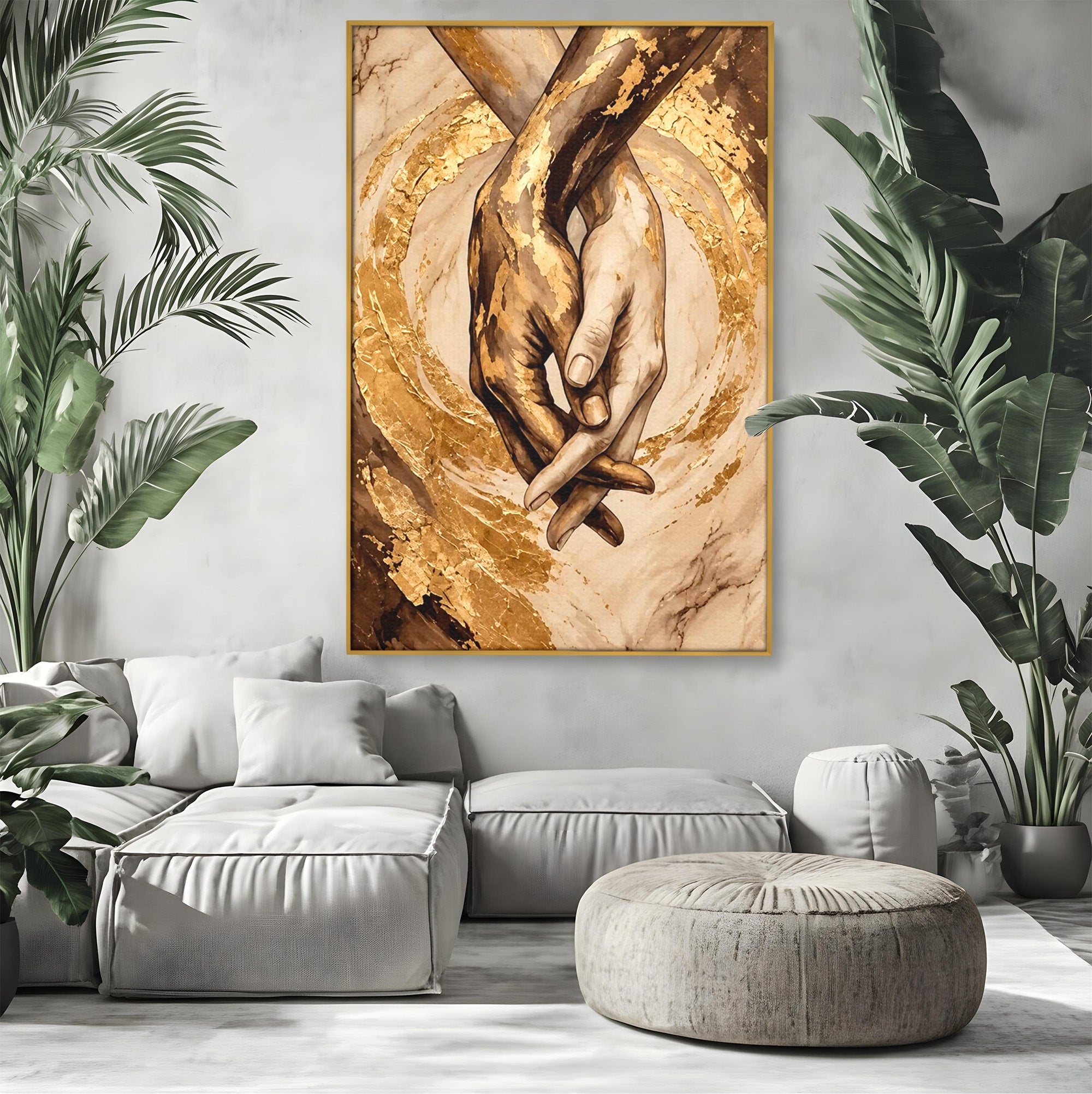 Tablou Canvas Premium LuxCanva® PI1309, Impreuna In Eternitate, Maini, Dragoste, Abstract, Legatura, Dormitor, Living, Culori Vibrante