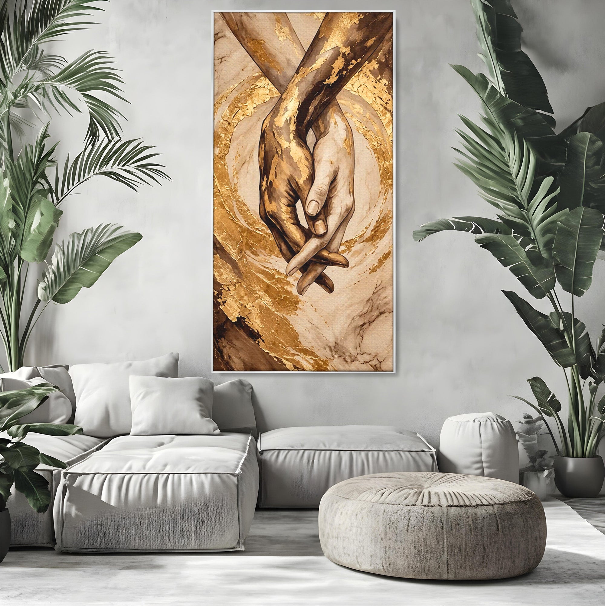 Tablou Canvas Premium LuxCanva® PI1309, Impreuna In Eternitate, Maini, Dragoste, Abstract, Legatura, Dormitor, Living, Culori Vibrante
