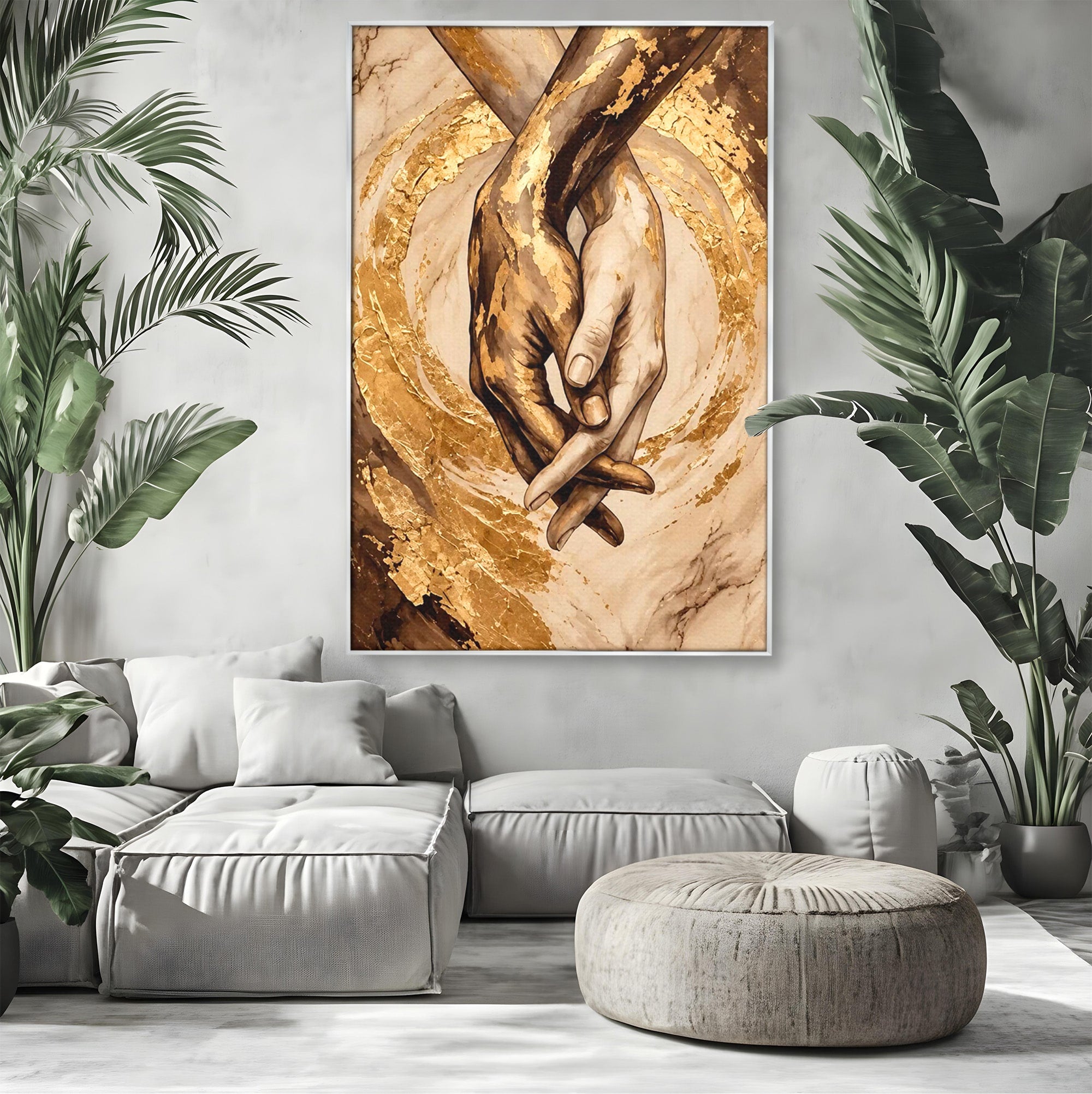 Tablou Canvas Premium LuxCanva® PI1309, Impreuna In Eternitate, Maini, Dragoste, Abstract, Legatura, Dormitor, Living, Culori Vibrante