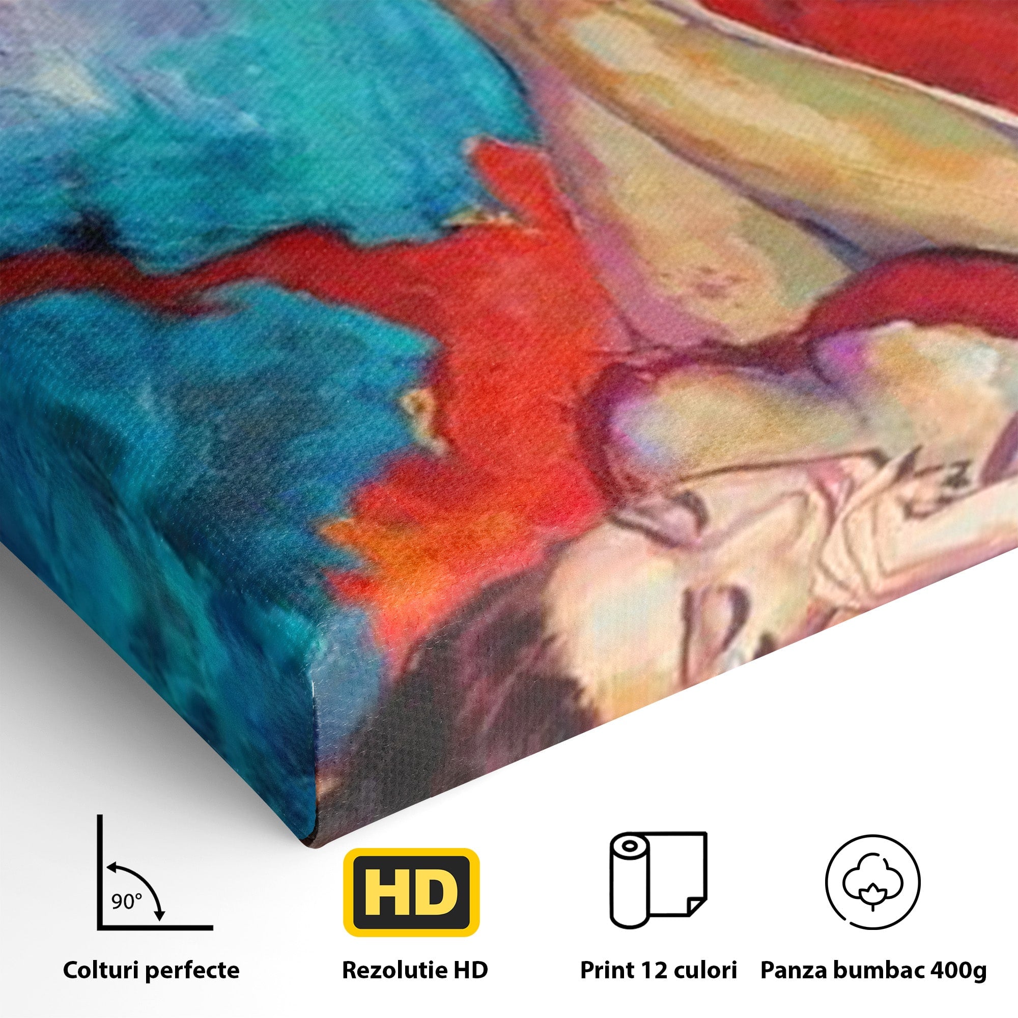 Tablou Canvas Premium LuxCanva® PI1310, Visare In Culori, Femeie, Abstract, Relaxare, Dormitor, Arta Moderna, Culori Vibrante