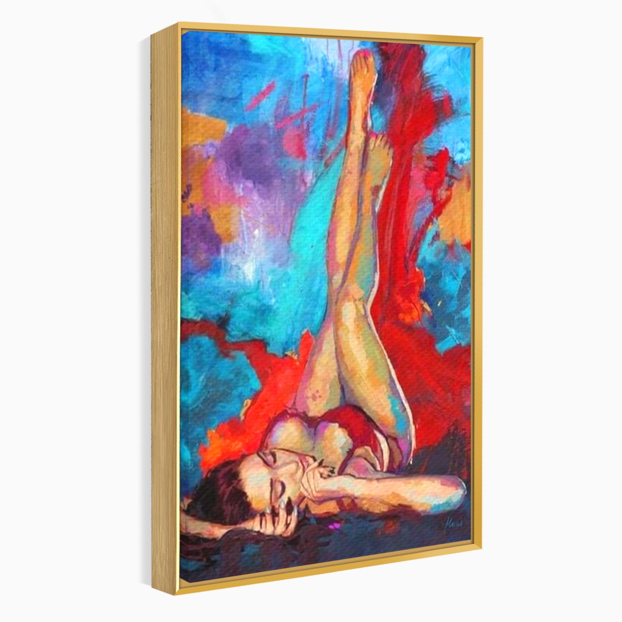 Tablou Canvas Premium LuxCanva® PI1310, Visare In Culori, Femeie, Abstract, Relaxare, Dormitor, Arta Moderna, Culori Vibrante