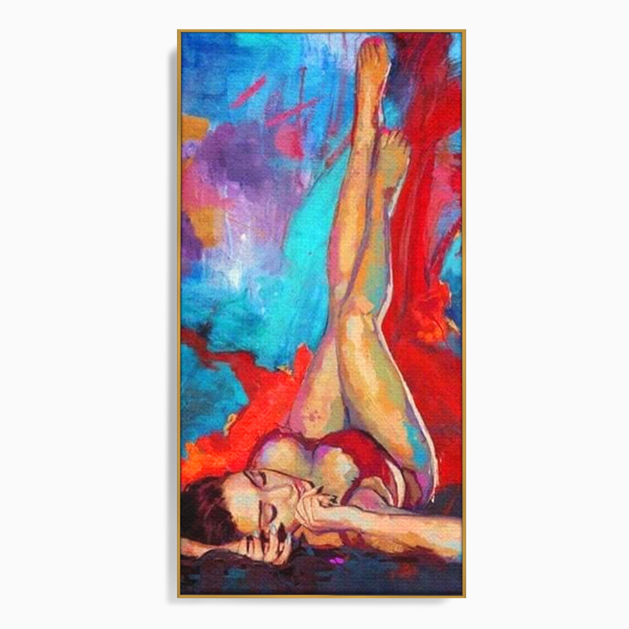 Tablou Canvas Premium LuxCanva® PI1310, Visare In Culori, Femeie, Abstract, Relaxare, Dormitor, Arta Moderna, Culori Vibrante