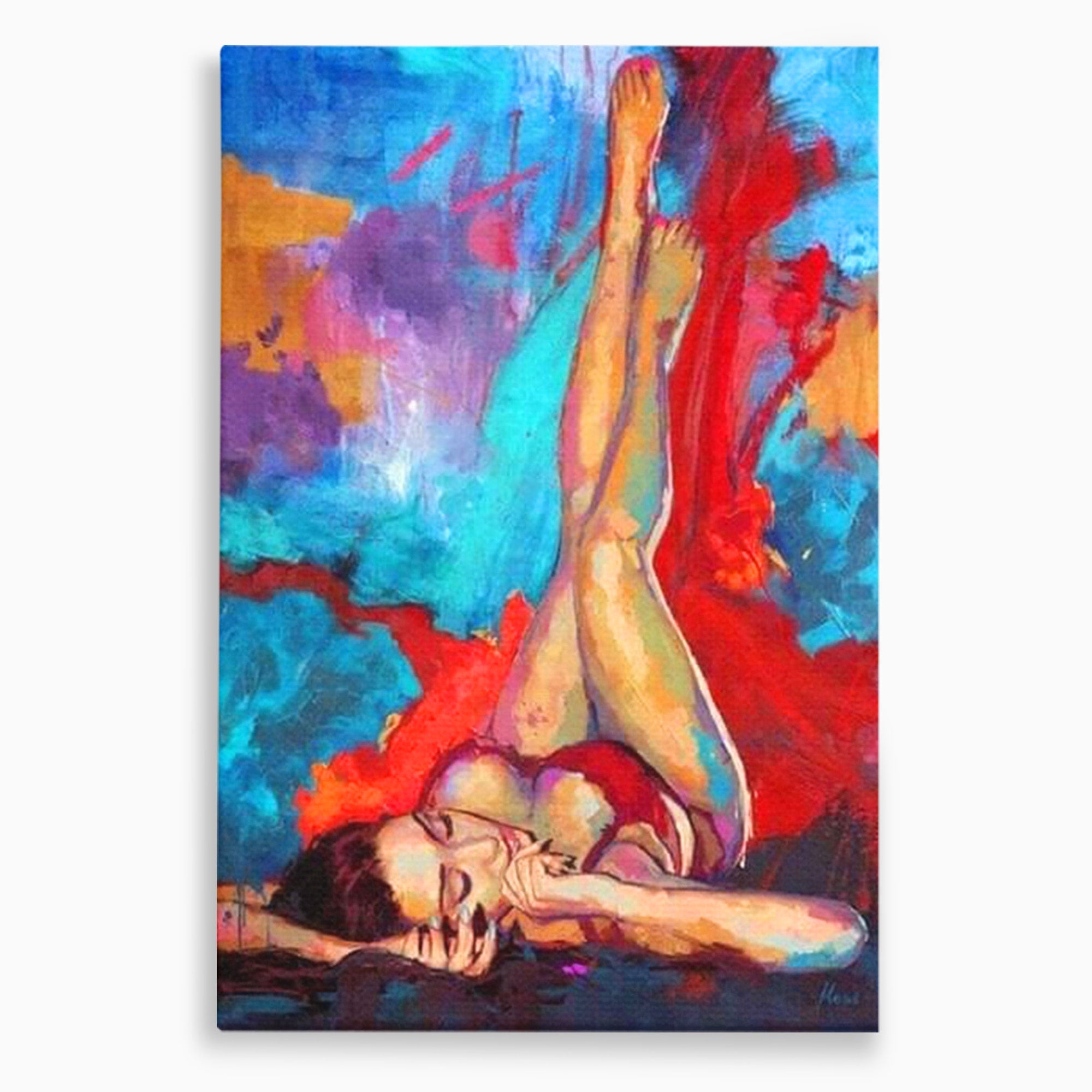 Tablou Canvas Premium LuxCanva® PI1310, Visare In Culori, Femeie, Abstract, Relaxare, Dormitor, Arta Moderna, Culori Vibrante