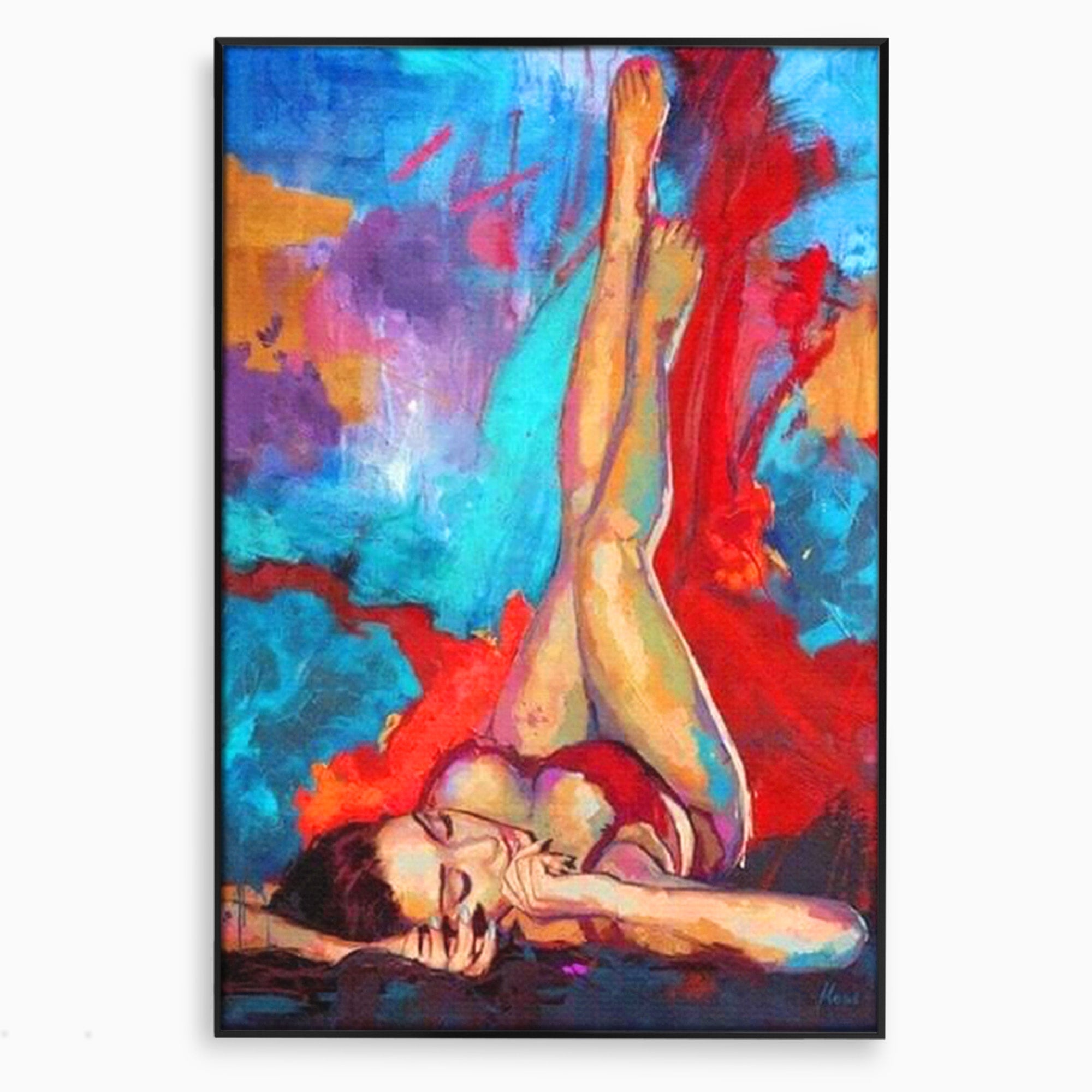 Tablou Canvas Premium LuxCanva® PI1310, Visare In Culori, Femeie, Abstract, Relaxare, Dormitor, Arta Moderna, Culori Vibrante