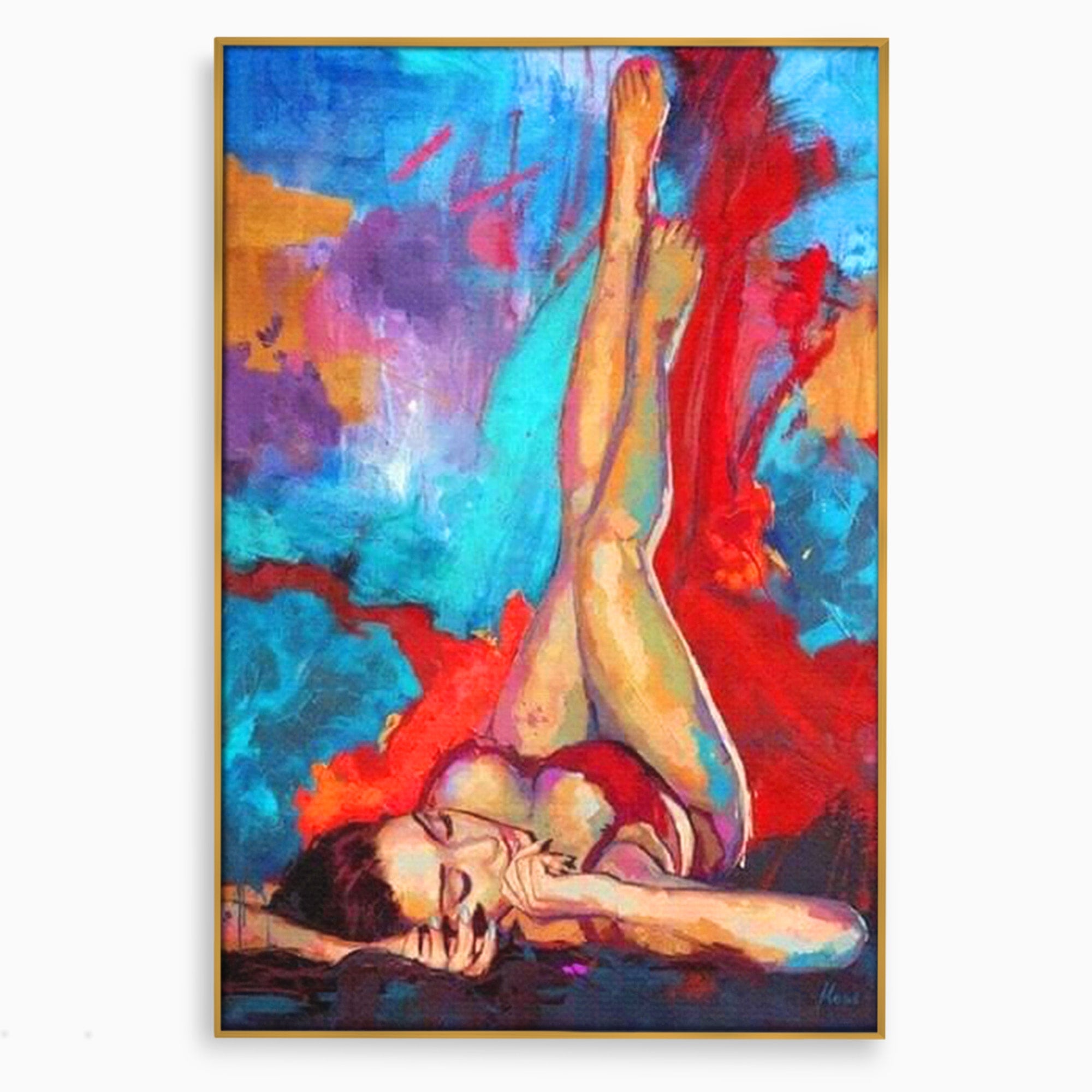Tablou Canvas Premium LuxCanva® PI1310, Visare In Culori, Femeie, Abstract, Relaxare, Dormitor, Arta Moderna, Culori Vibrante