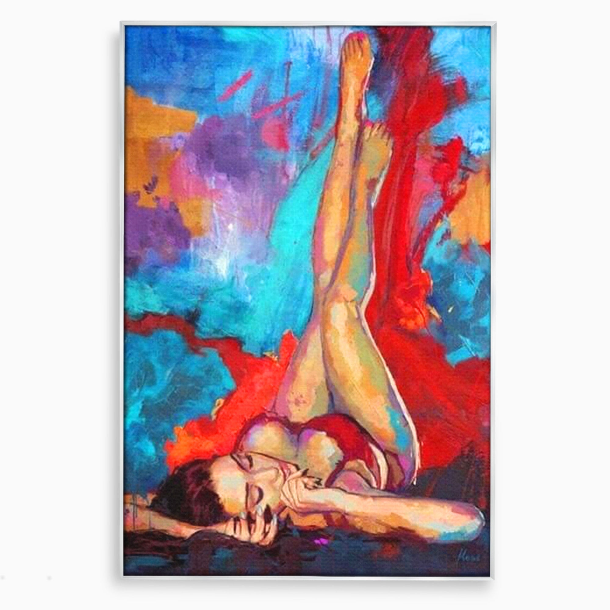 Tablou Canvas Premium LuxCanva® PI1310, Visare In Culori, Femeie, Abstract, Relaxare, Dormitor, Arta Moderna, Culori Vibrante