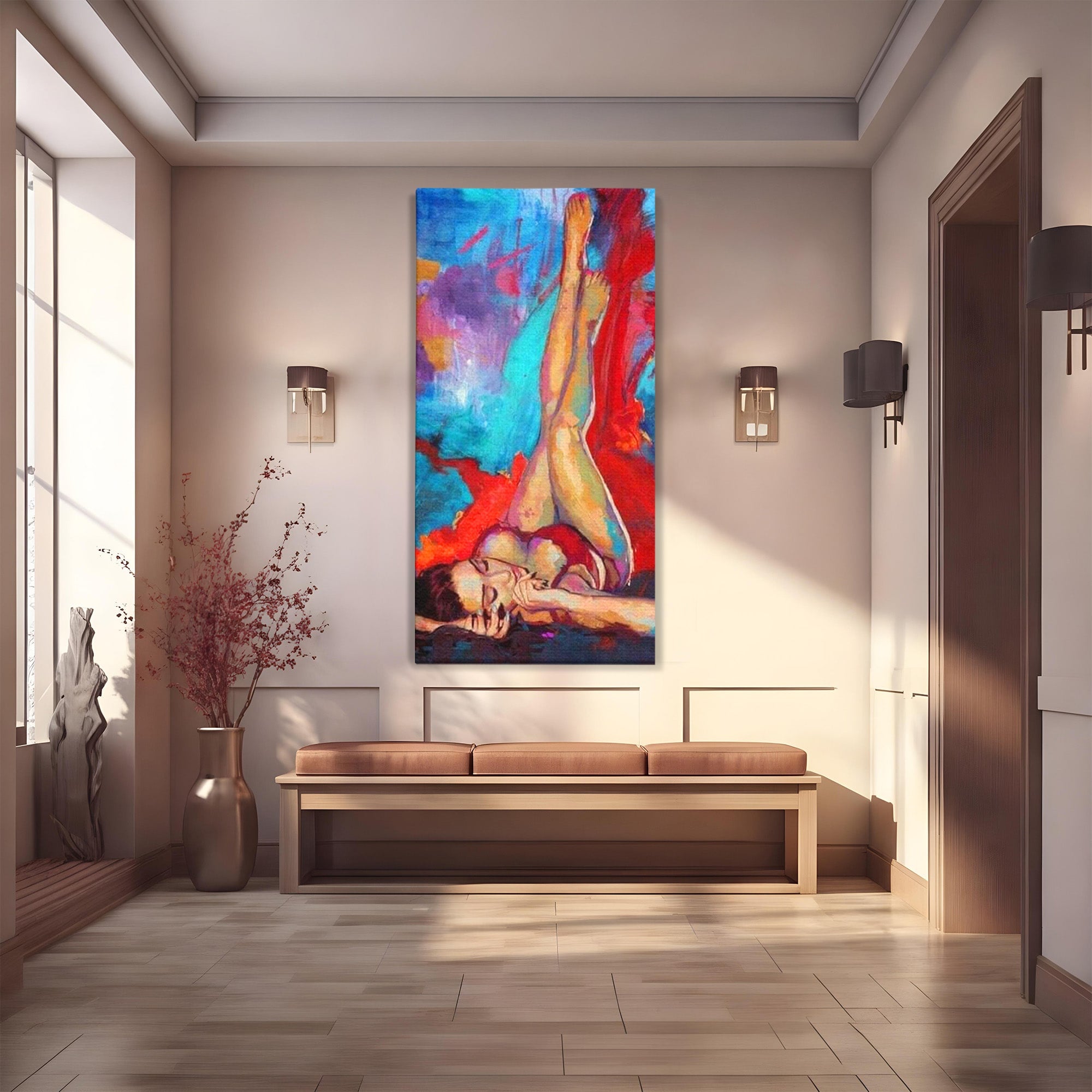 Tablou Canvas Premium LuxCanva® PI1310, Visare In Culori, Femeie, Abstract, Relaxare, Dormitor, Arta Moderna, Culori Vibrante